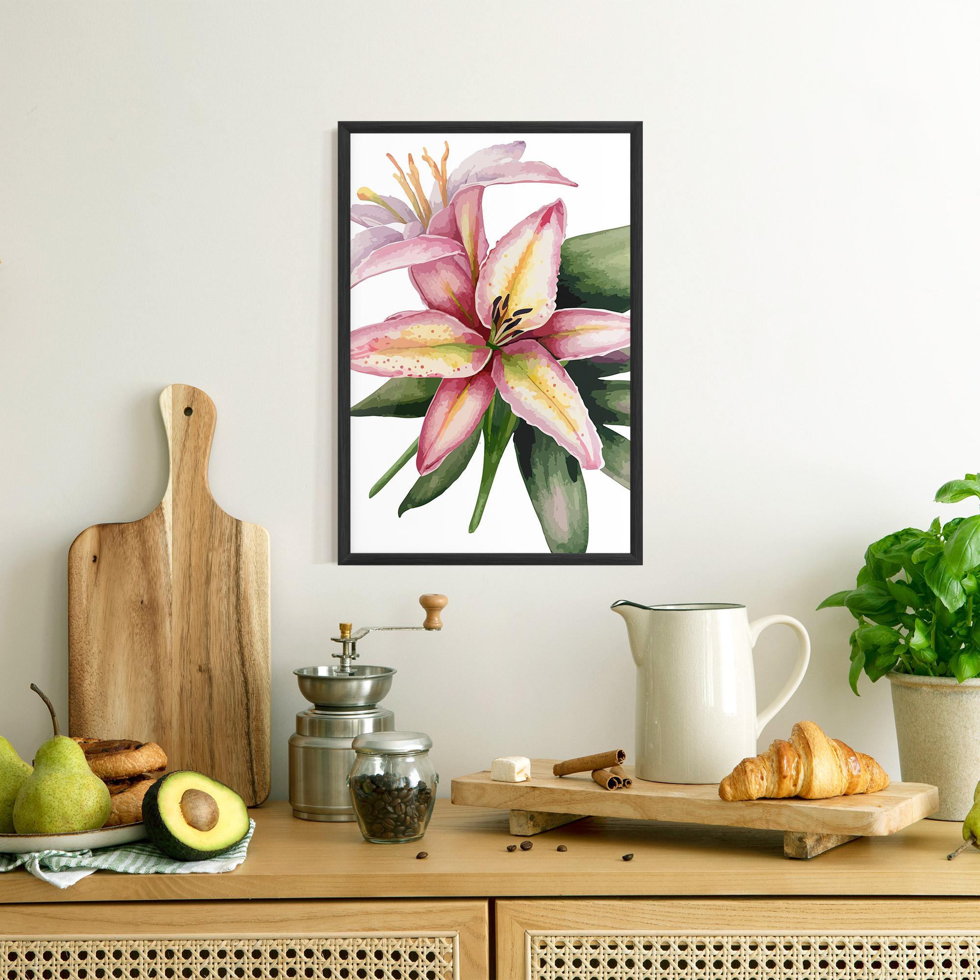 Gerahmte Poster Lily Pretty Pink mockup 8