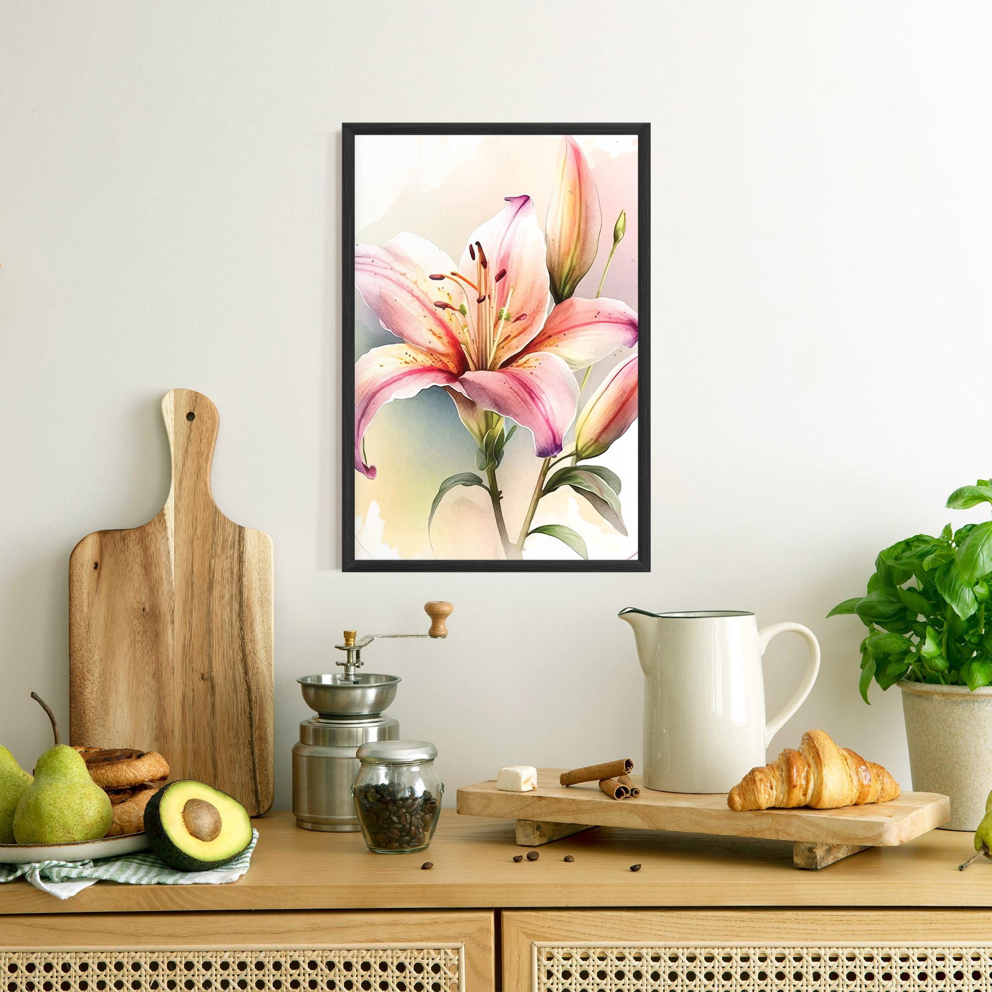 Gerahmte Poster Pink Orange Lily mockup 8