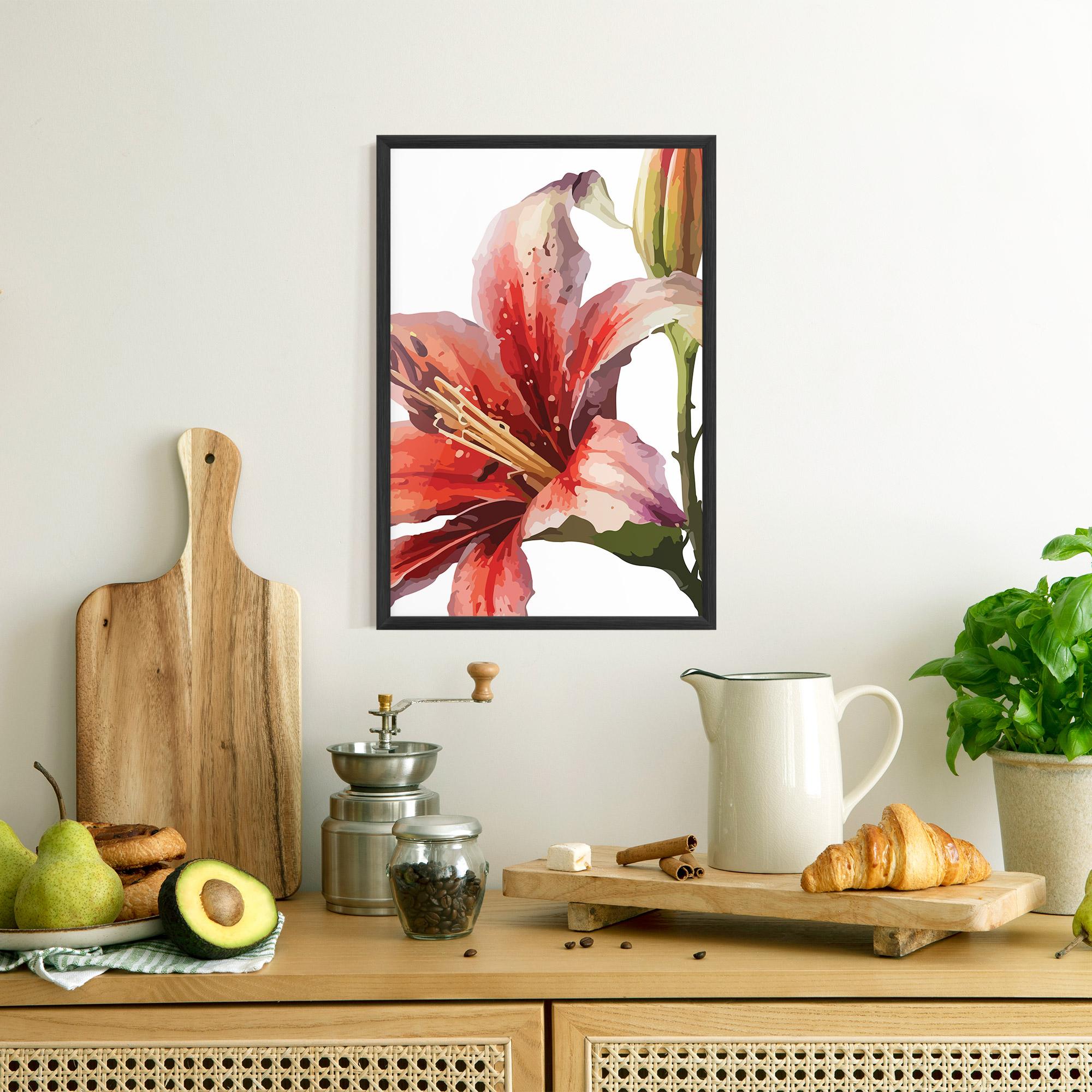 Gerahmte Poster Pretty Red Purple Lily mockup 8