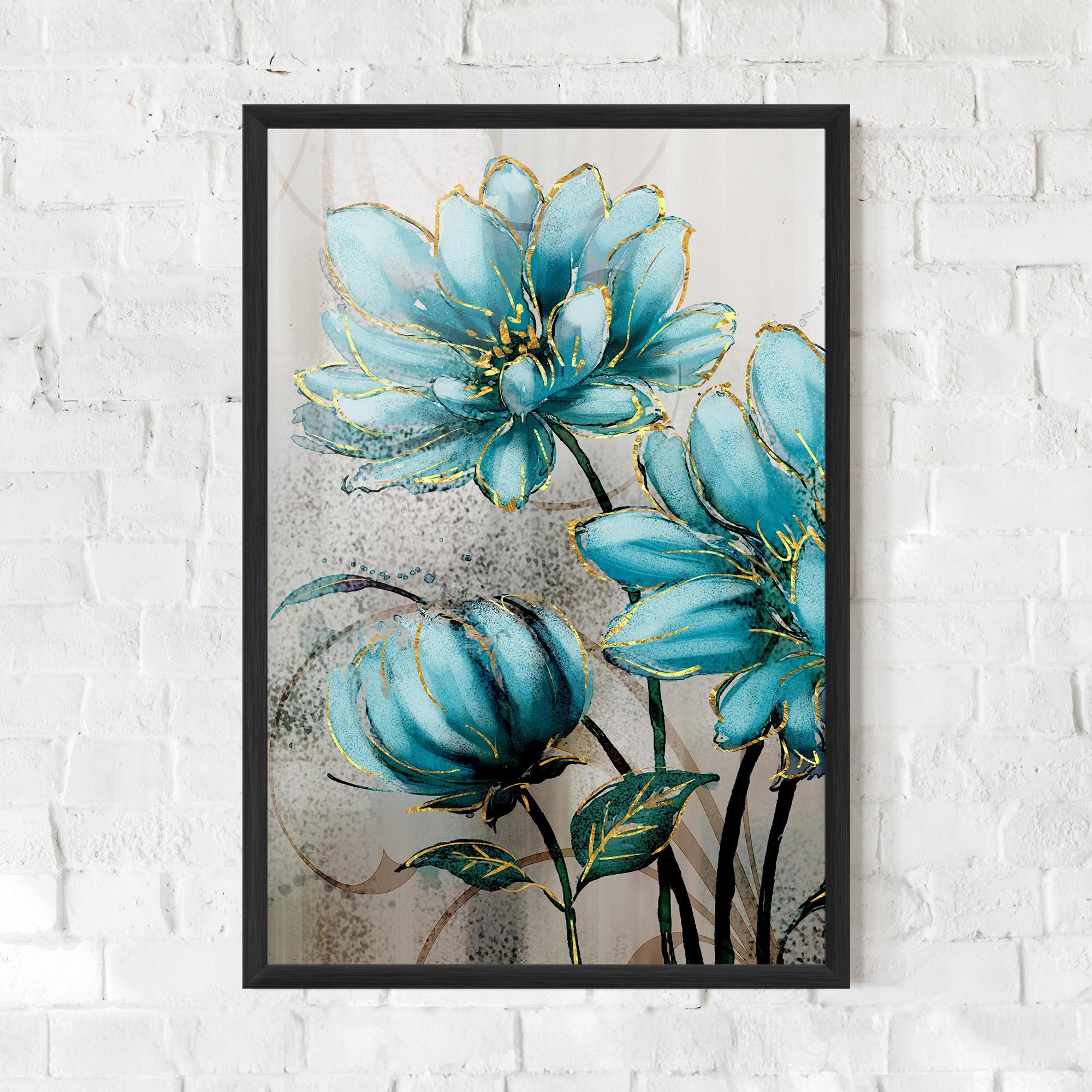 Gerahmte Poster Bujori Albastri mockup 0