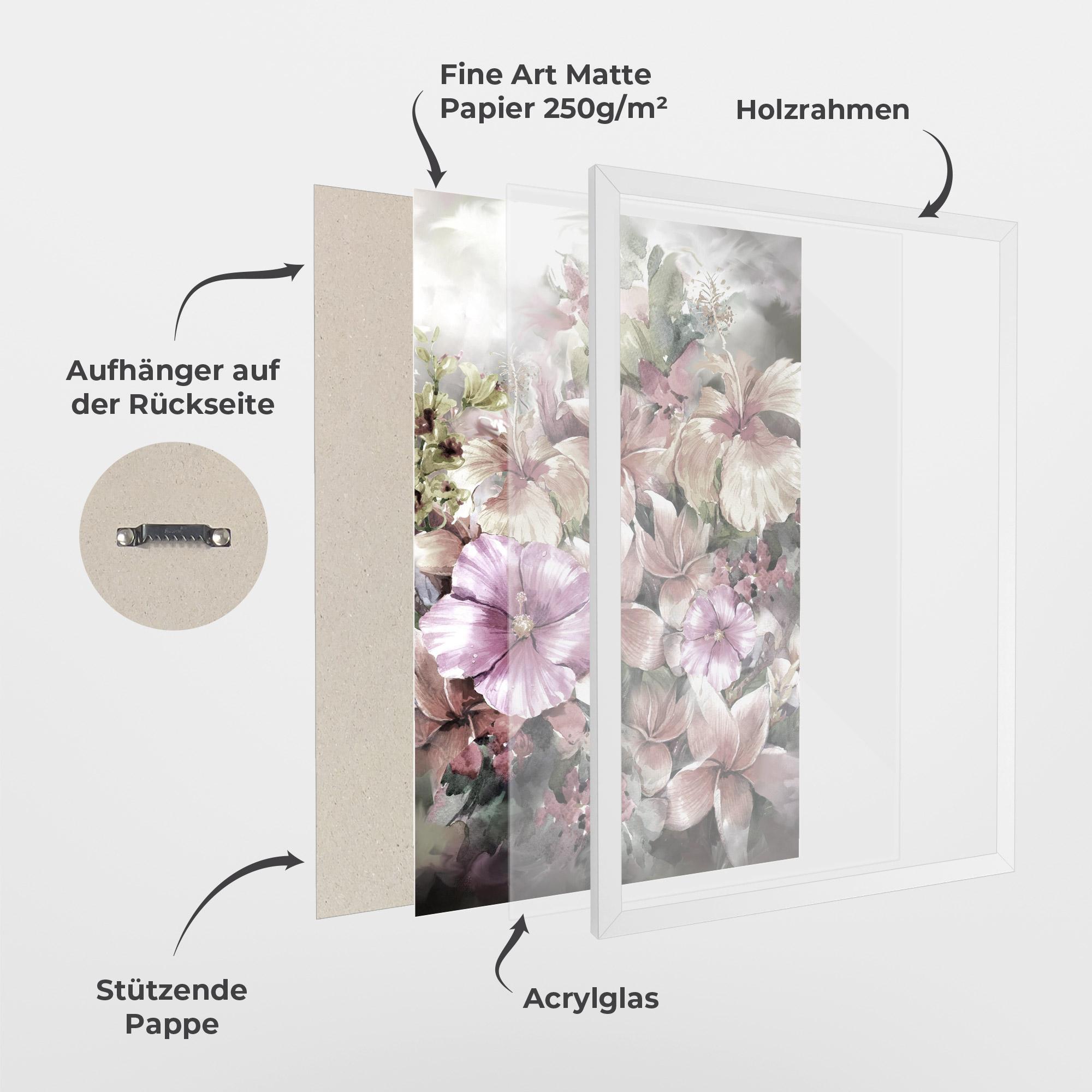 Gerahmte Poster Contrastul De Flori mockup 1