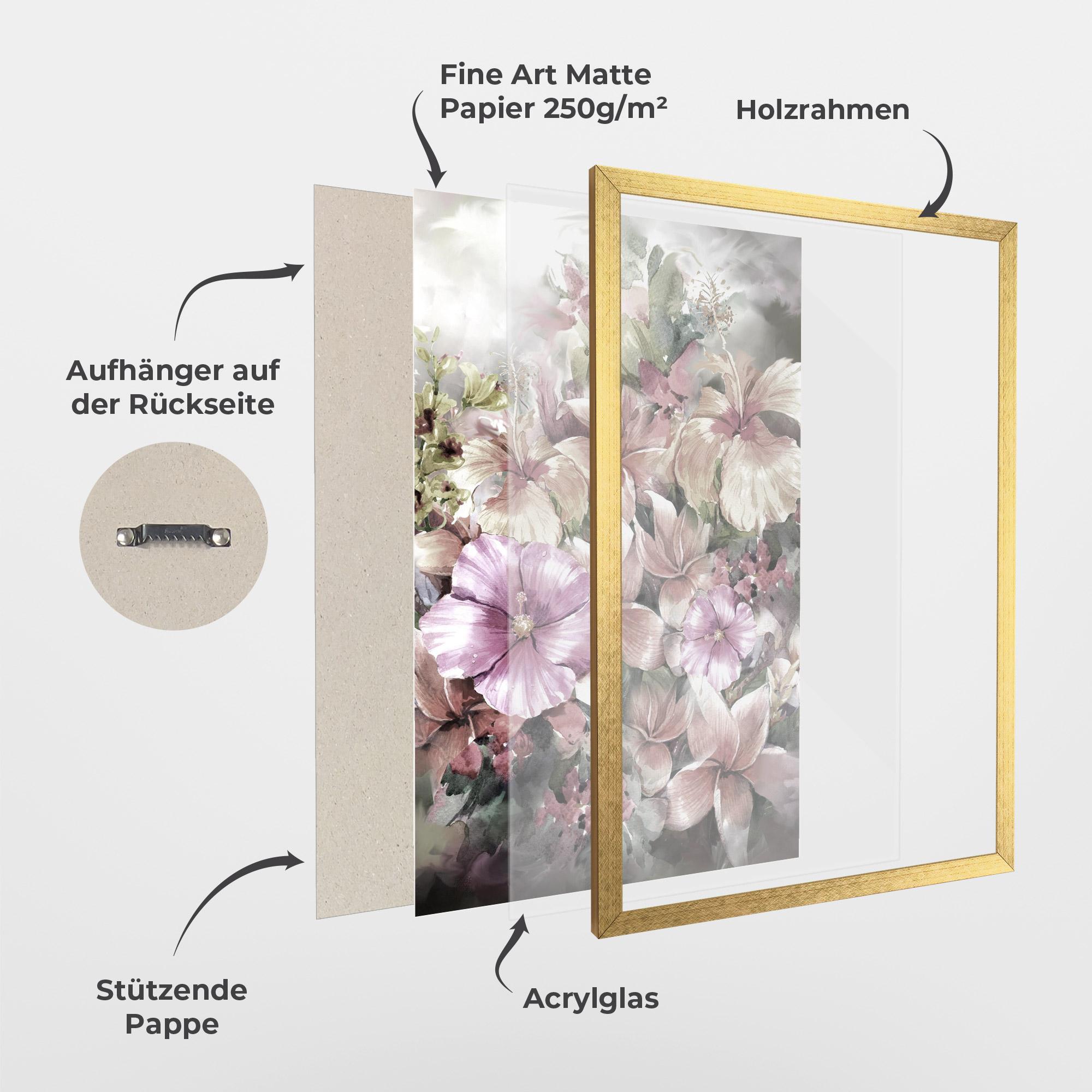 Gerahmte Poster Contrastul De Flori mockup 1