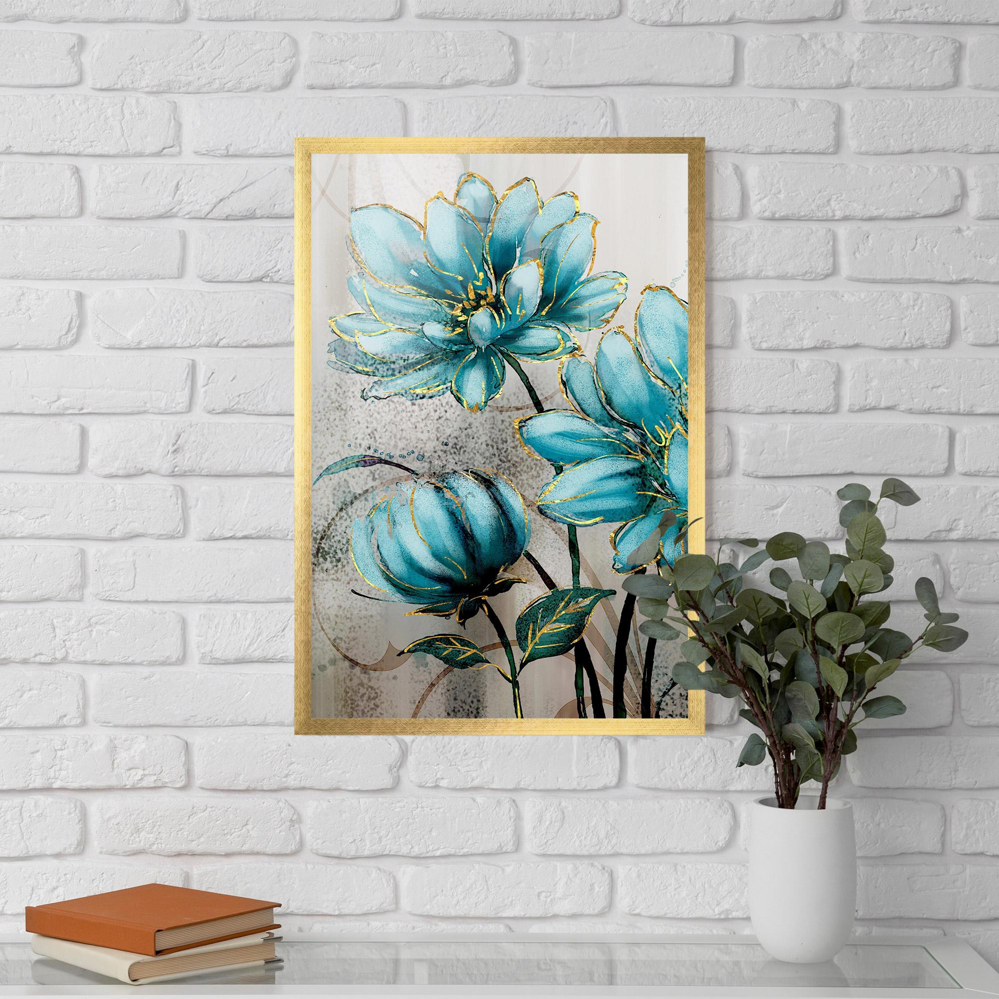 Gerahmte Poster Bujori Albastri mockup 5