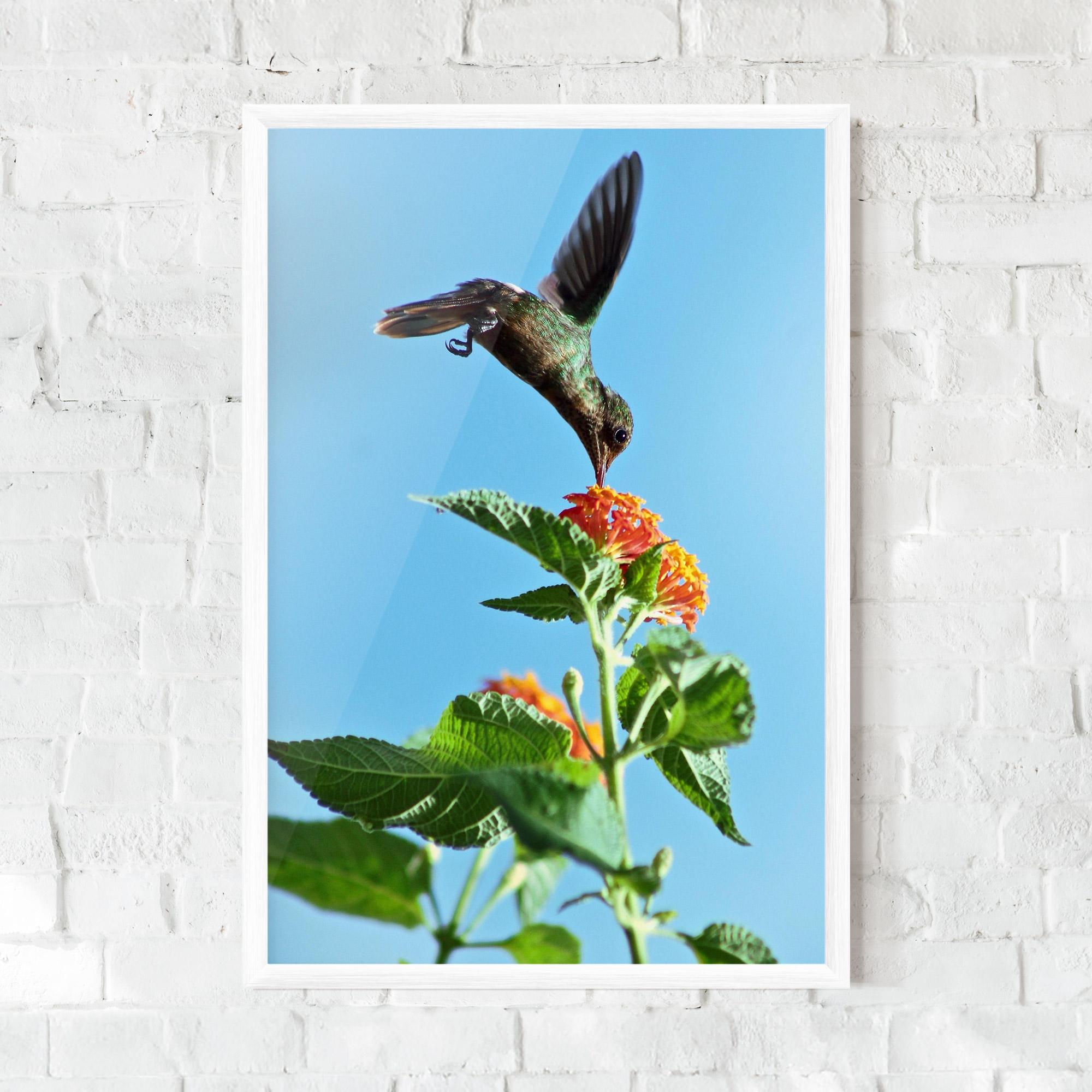 Gerahmte Poster Bird Exotic Flower mockup 0