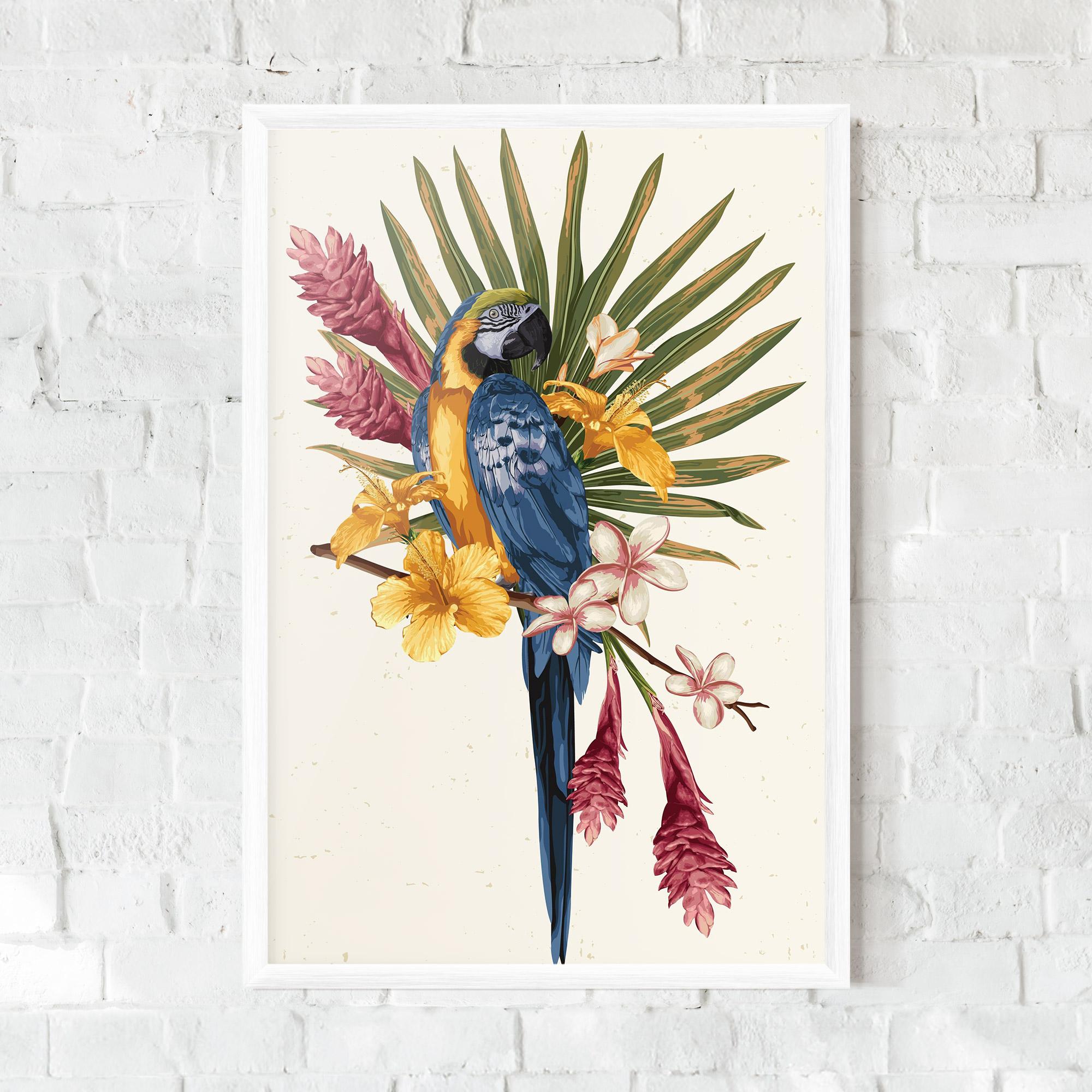 Gerahmte Poster Exotic Bird Flower mockup 0