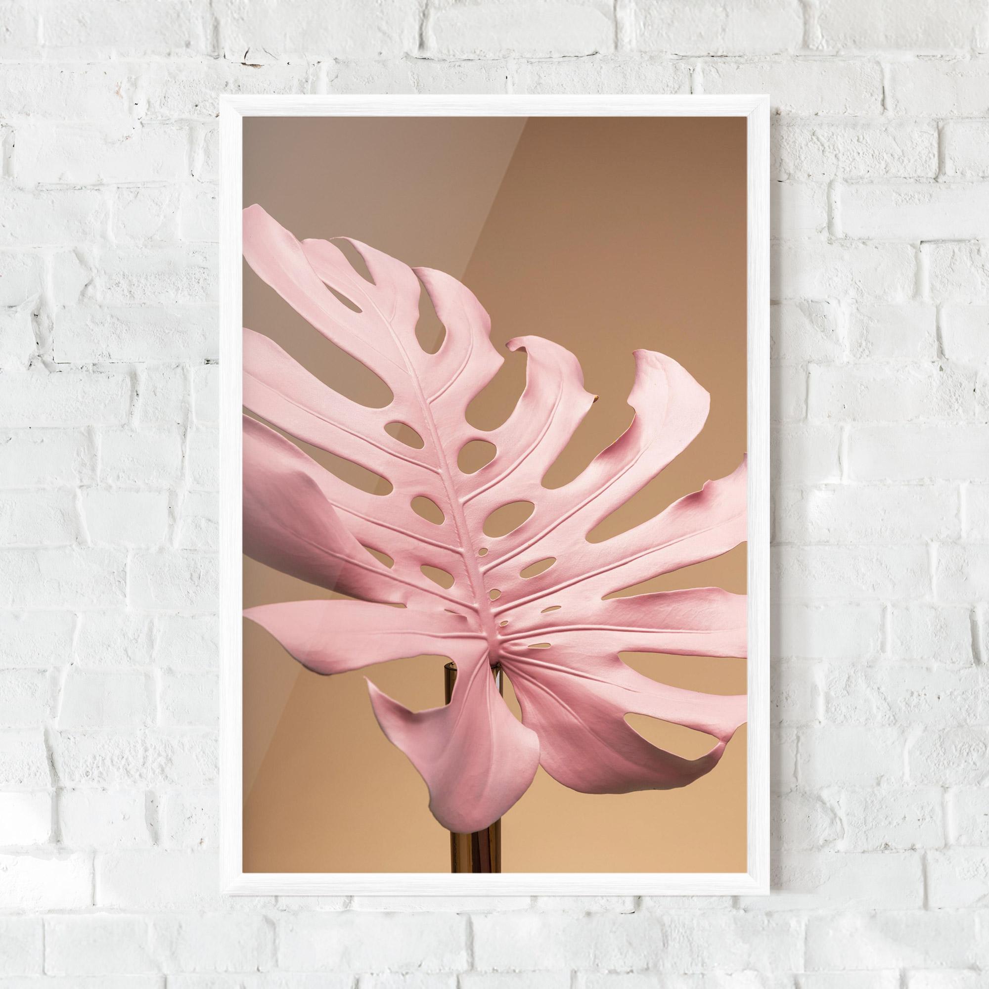 Gerahmte Poster Exotic Pink Leaf mockup 0