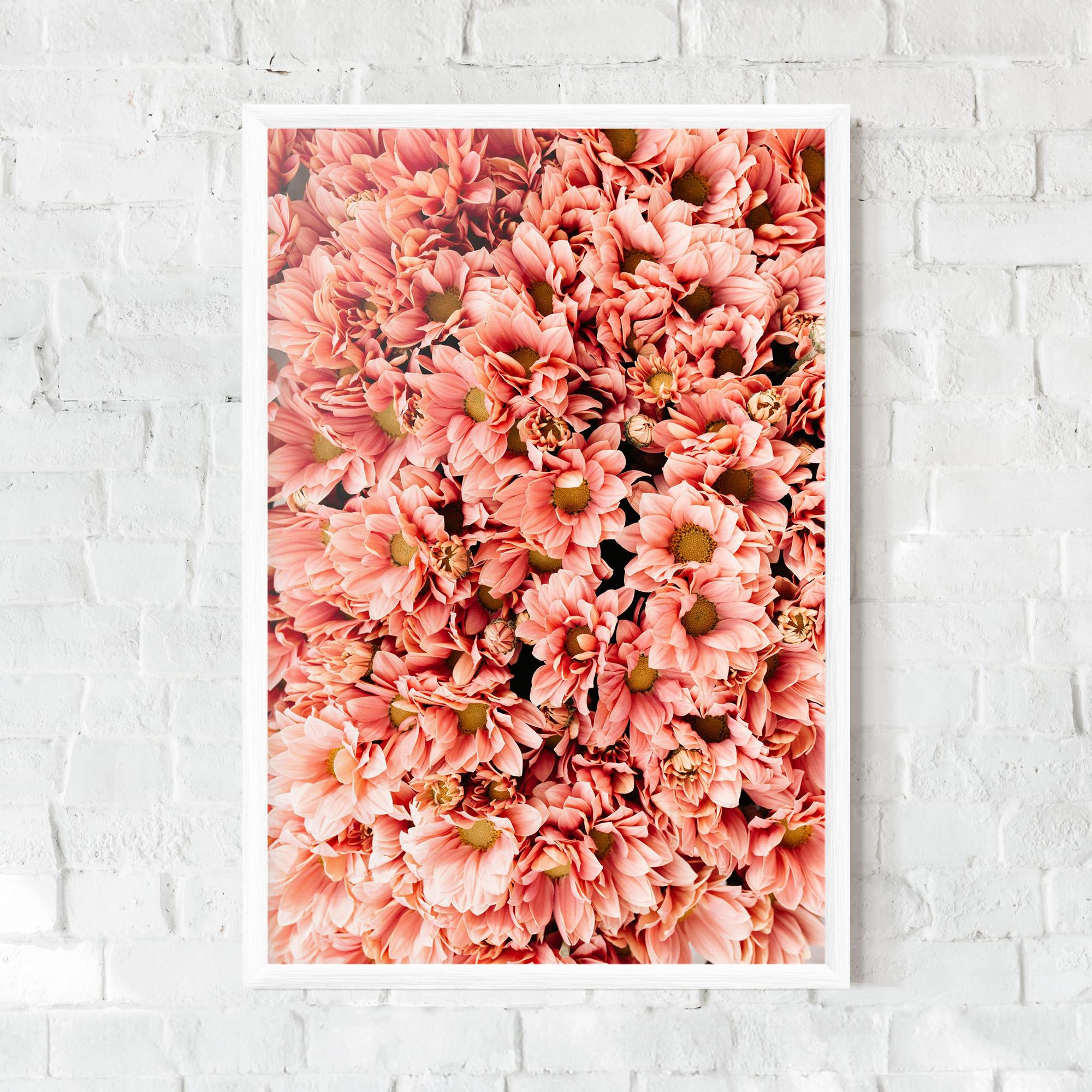 Gerahmte Poster Pink Flowers Bouquet mockup 0