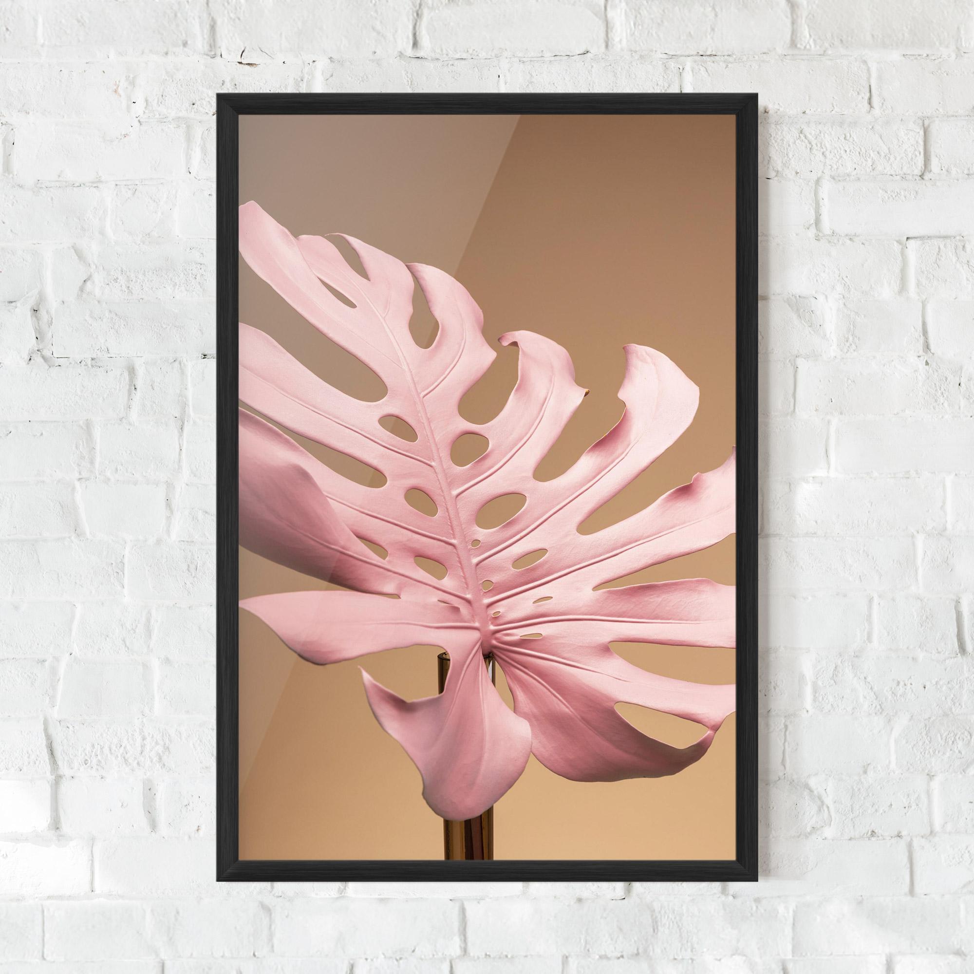 Gerahmte Poster Exotic Pink Leaf mockup 0