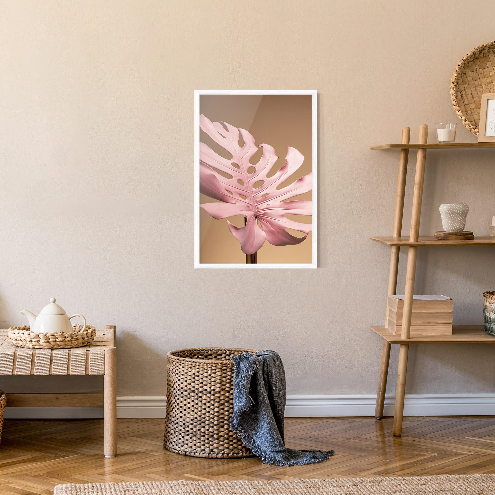 Gerahmte Poster Exotic Pink Leaf mockup 9