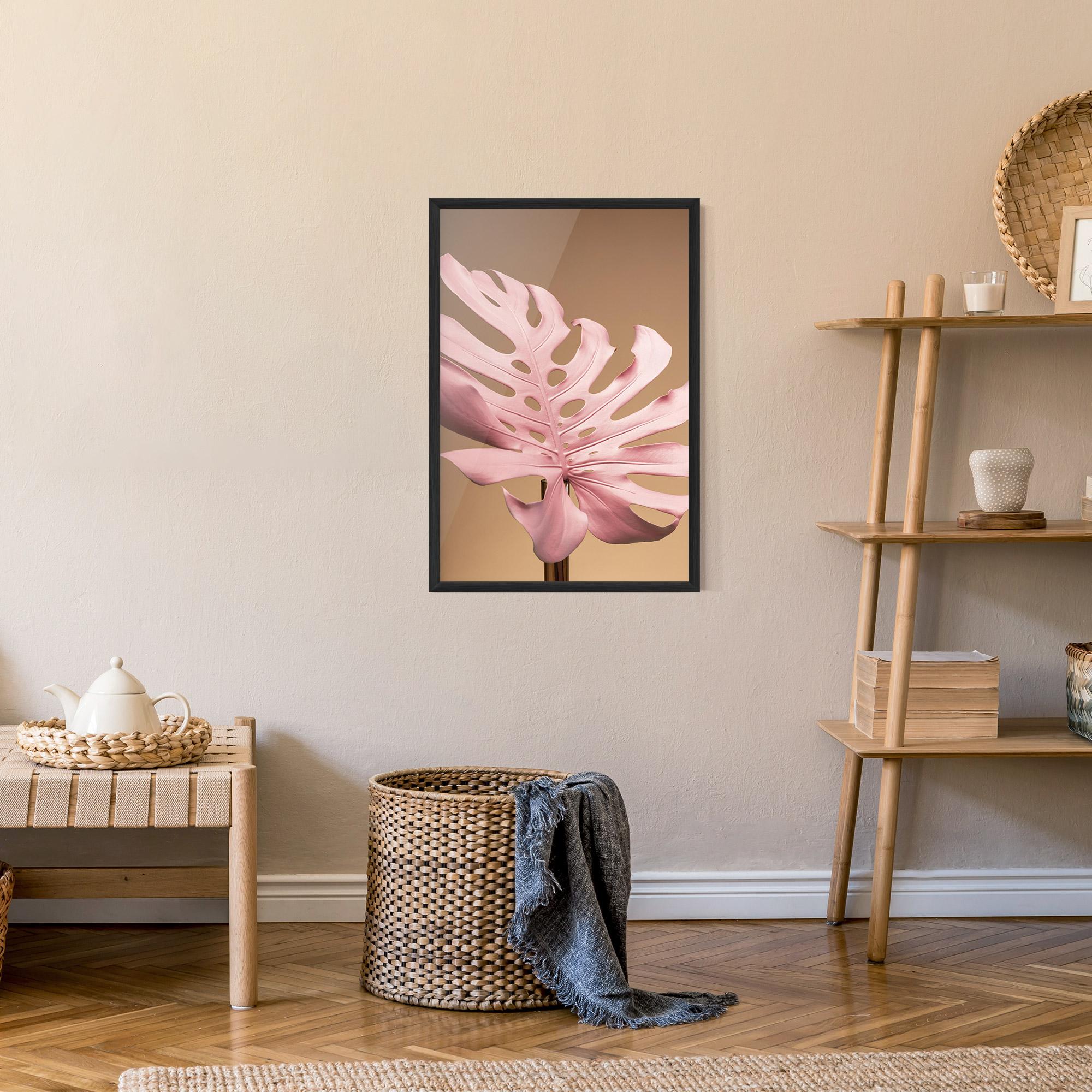 Gerahmte Poster Exotic Pink Leaf mockup 9