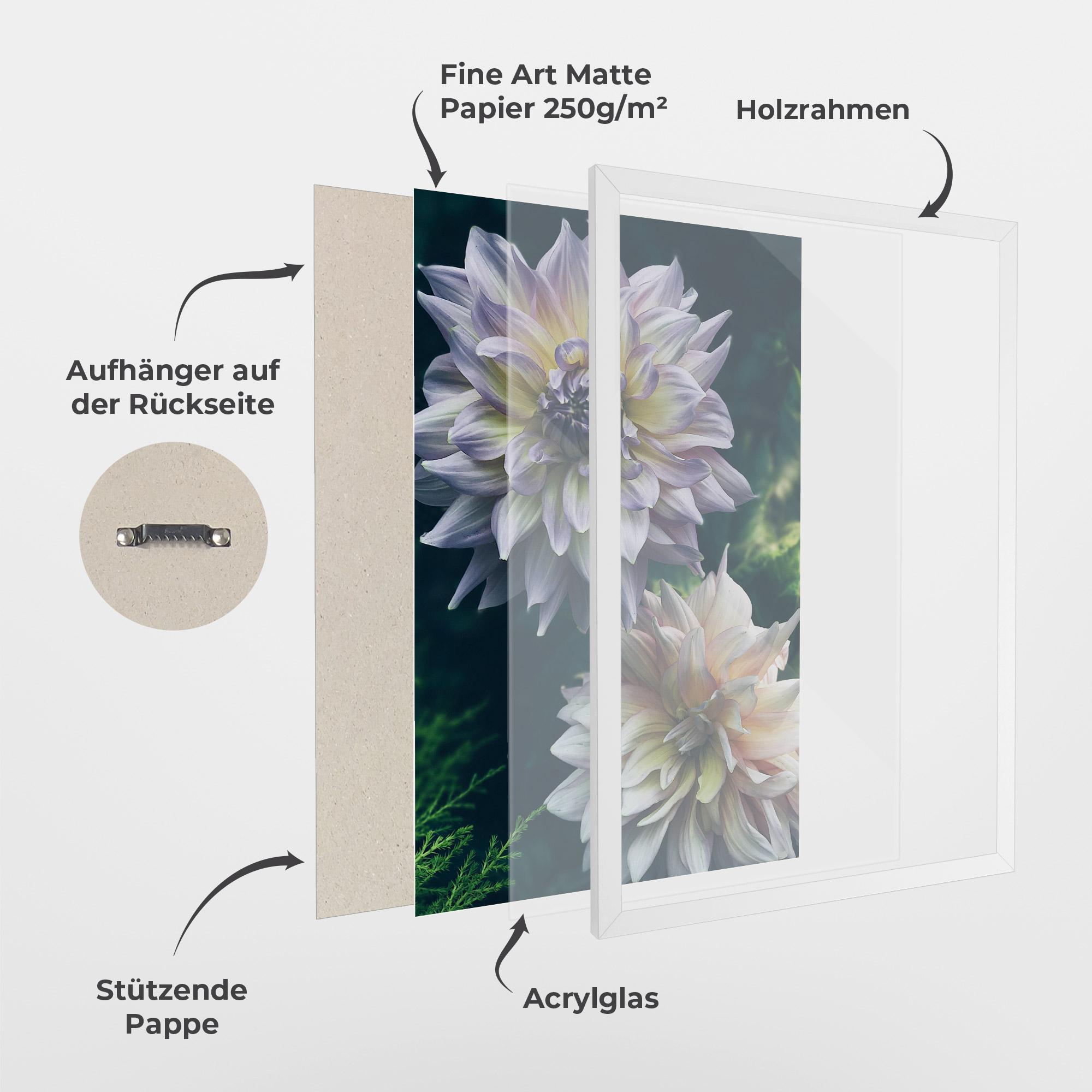 Gerahmte Poster Dahlia Flowers mockup 1