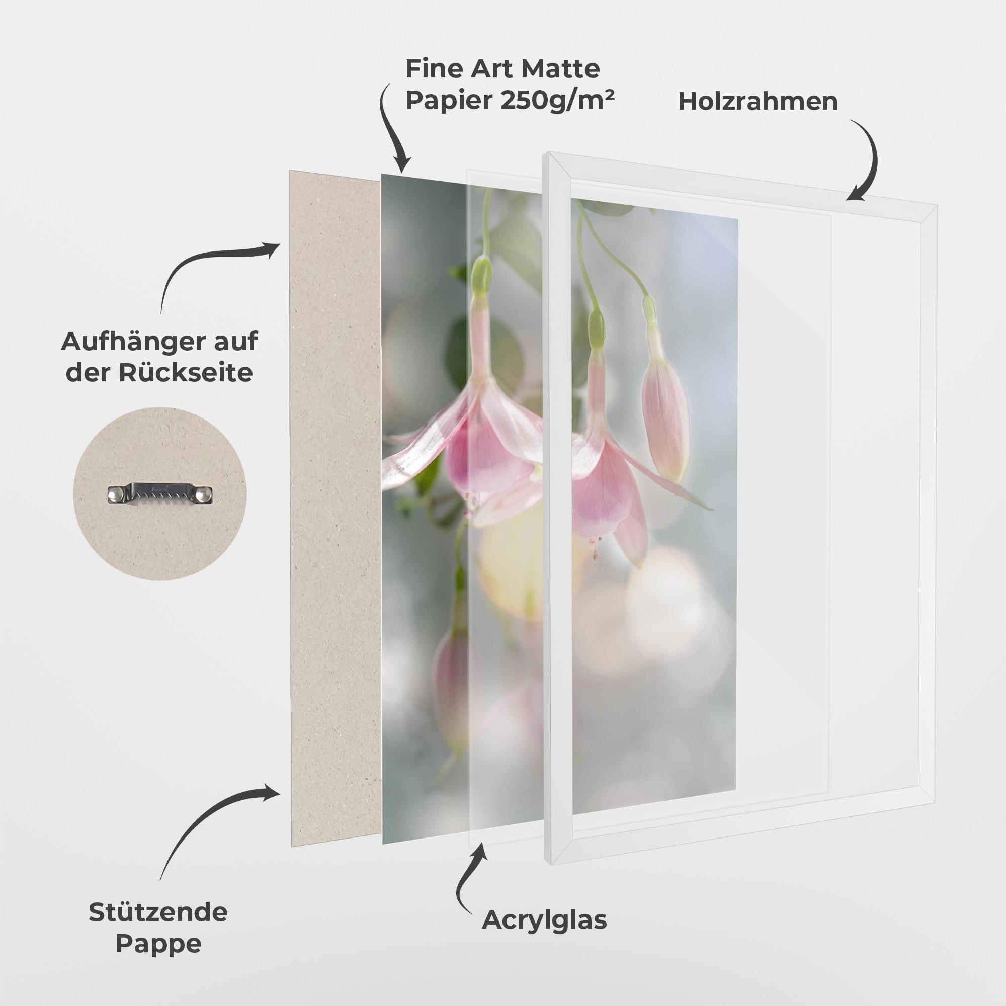 Gerahmte Poster Dreamy Pink Exotic mockup 1