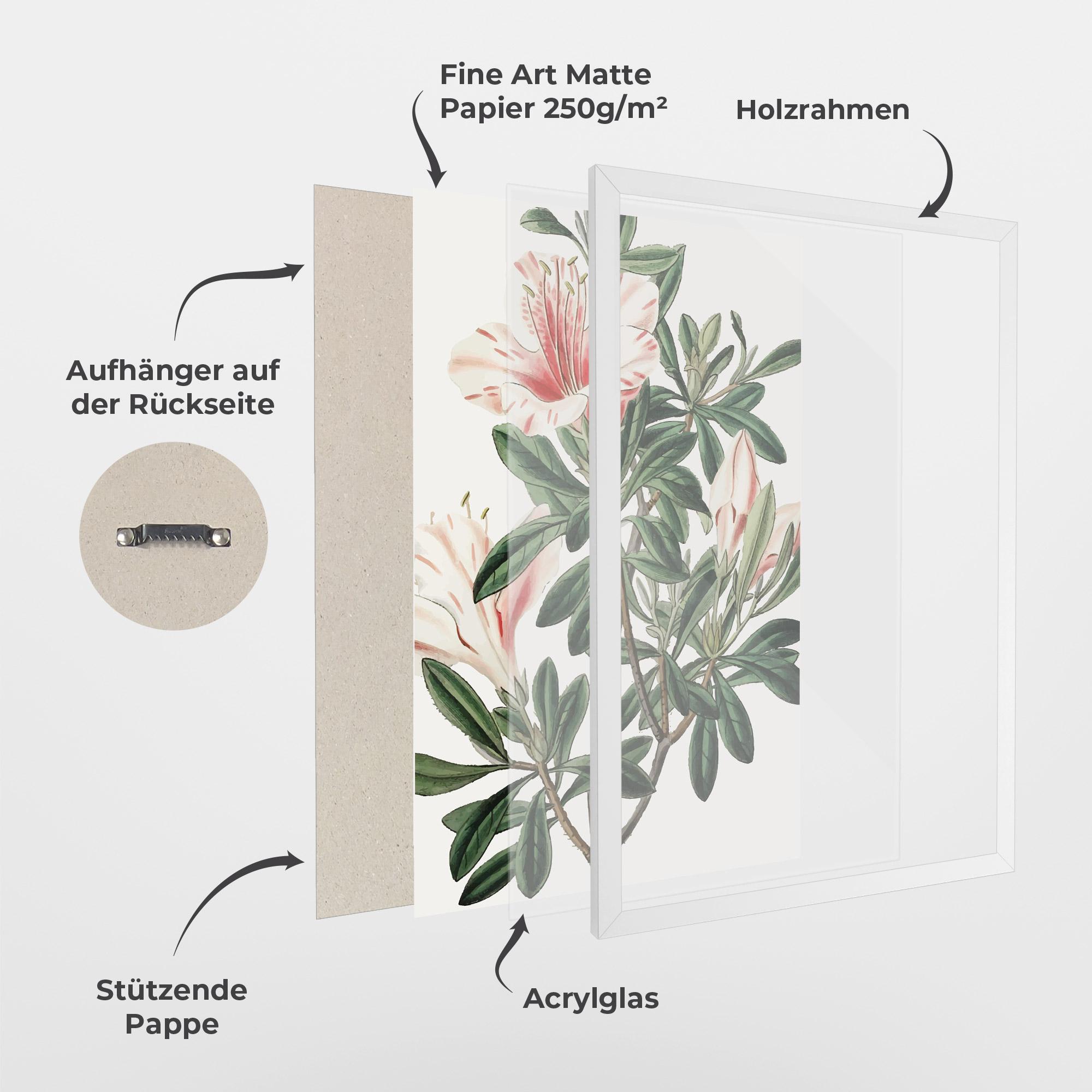 Gerahmte Poster Exotic White Red mockup 1