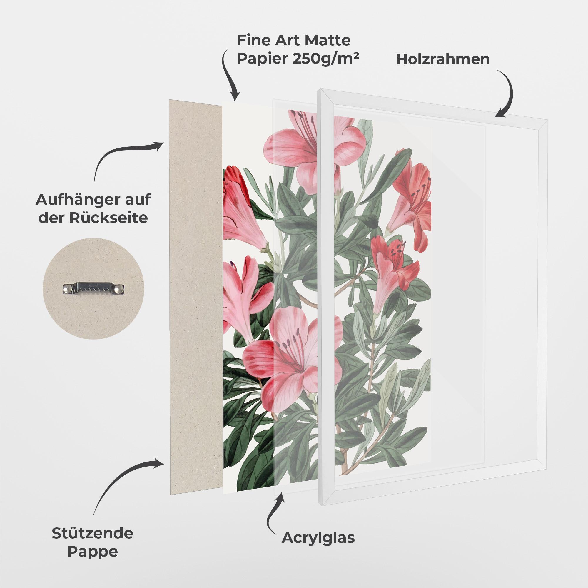 Gerahmte Poster Pink Exotic Red mockup 1