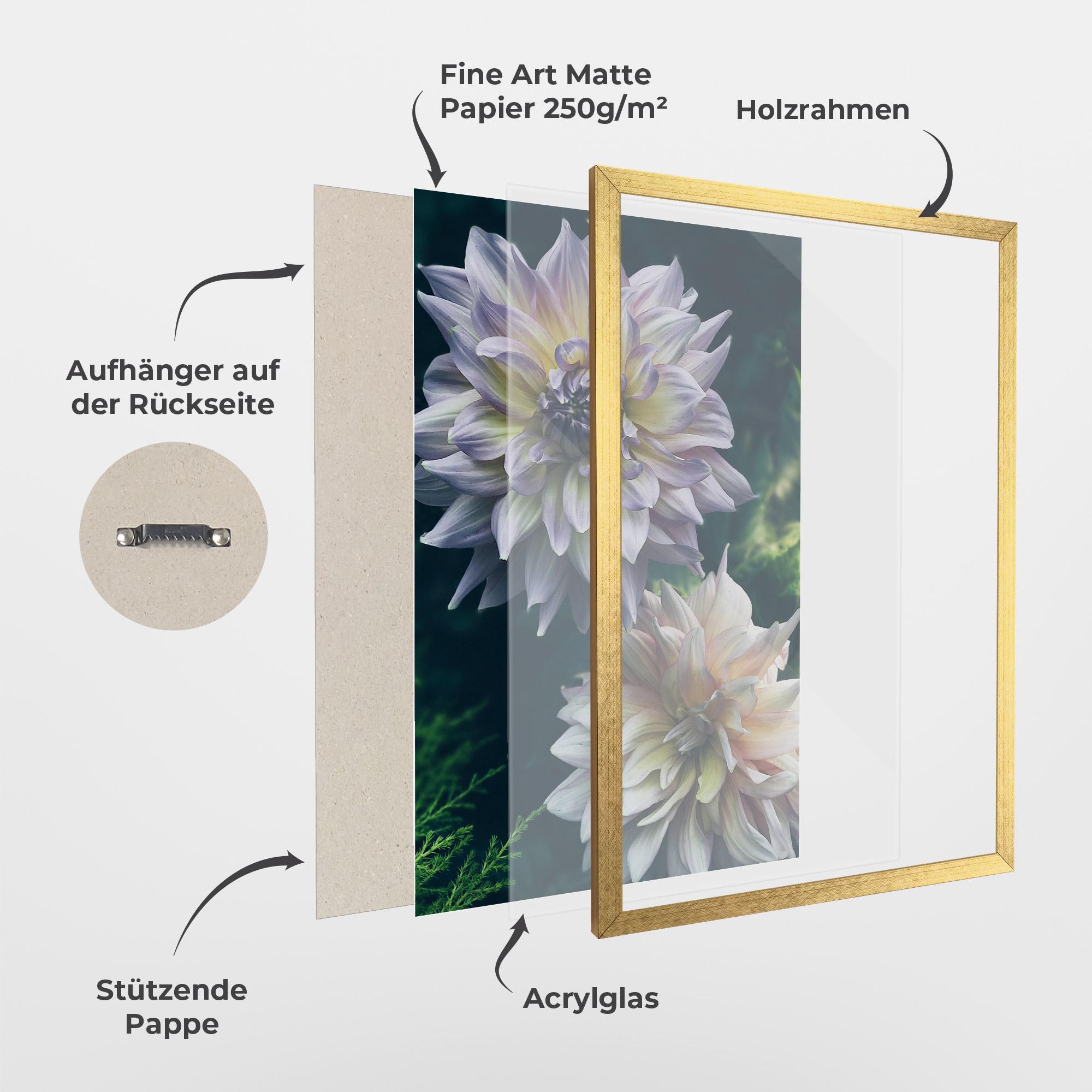 Gerahmte Poster Dahlia Flowers mockup 1