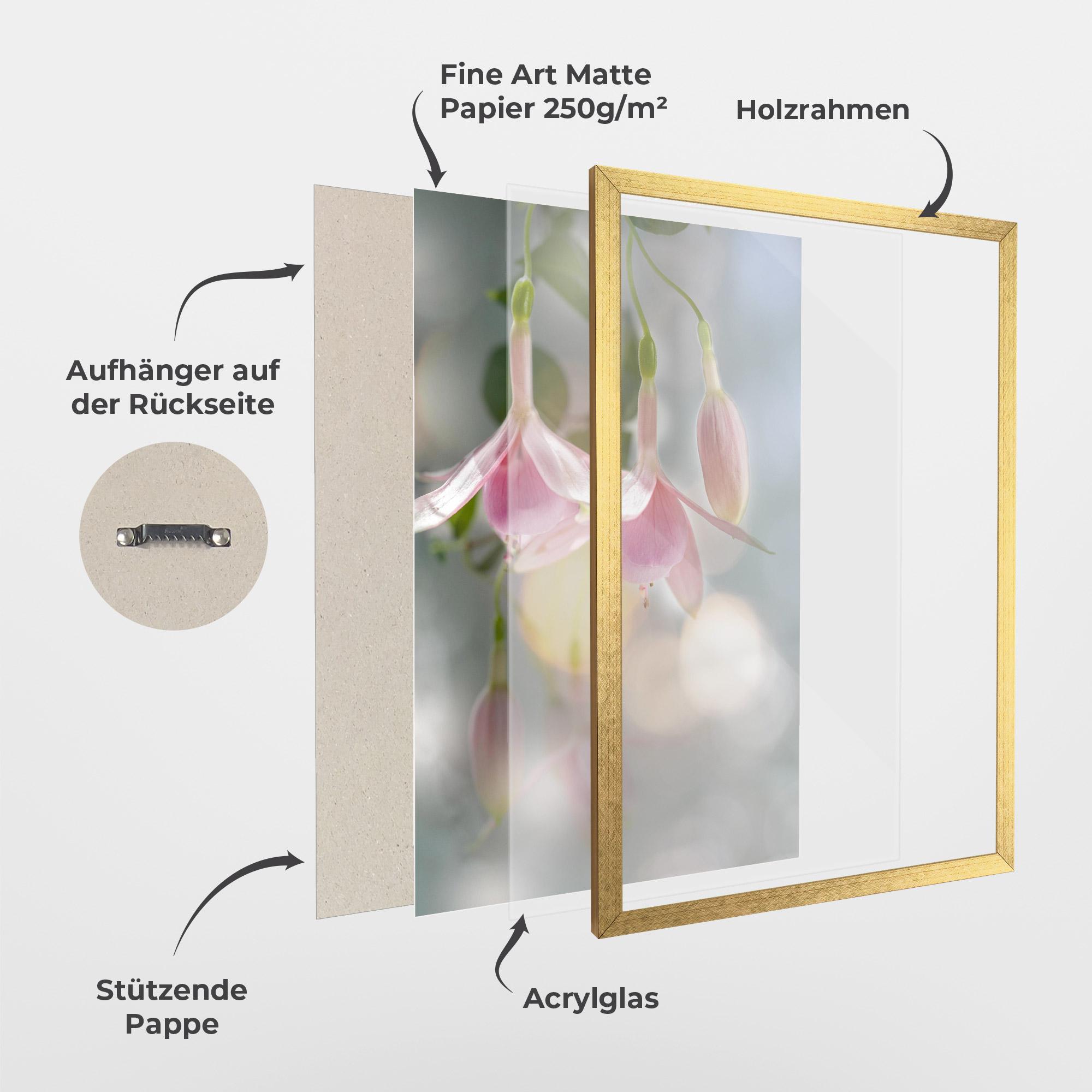 Gerahmte Poster Dreamy Pink Exotic mockup 1