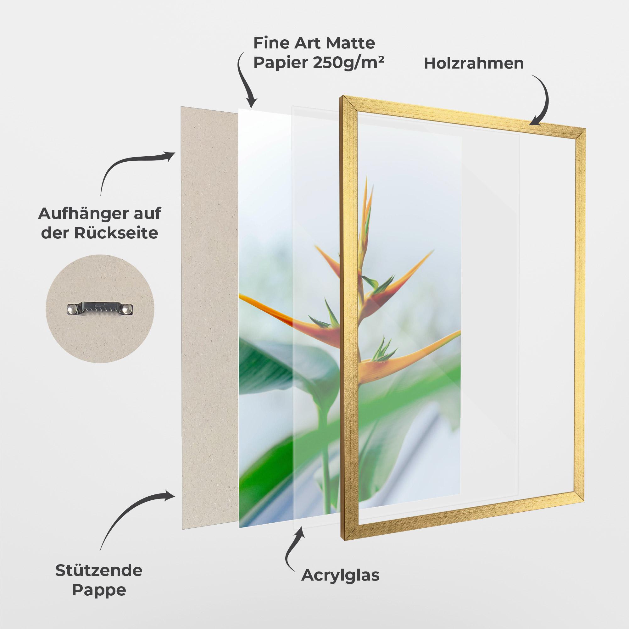 Gerahmte Poster Exotic Orange Green mockup 1