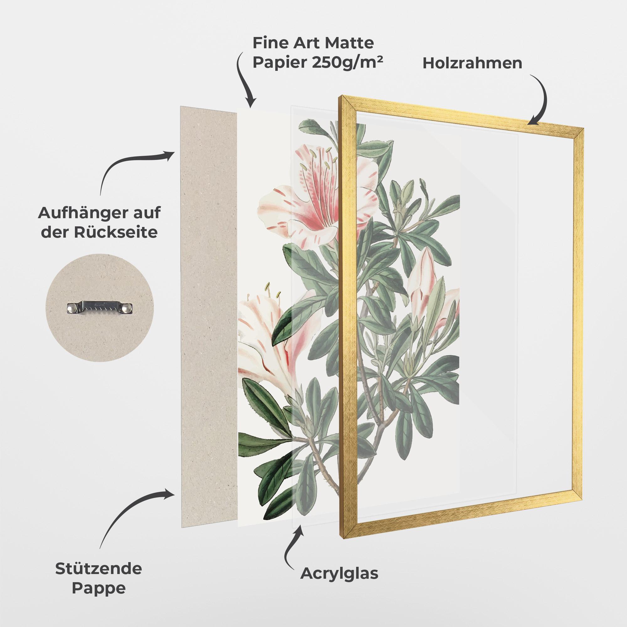 Gerahmte Poster Exotic White Red mockup 1