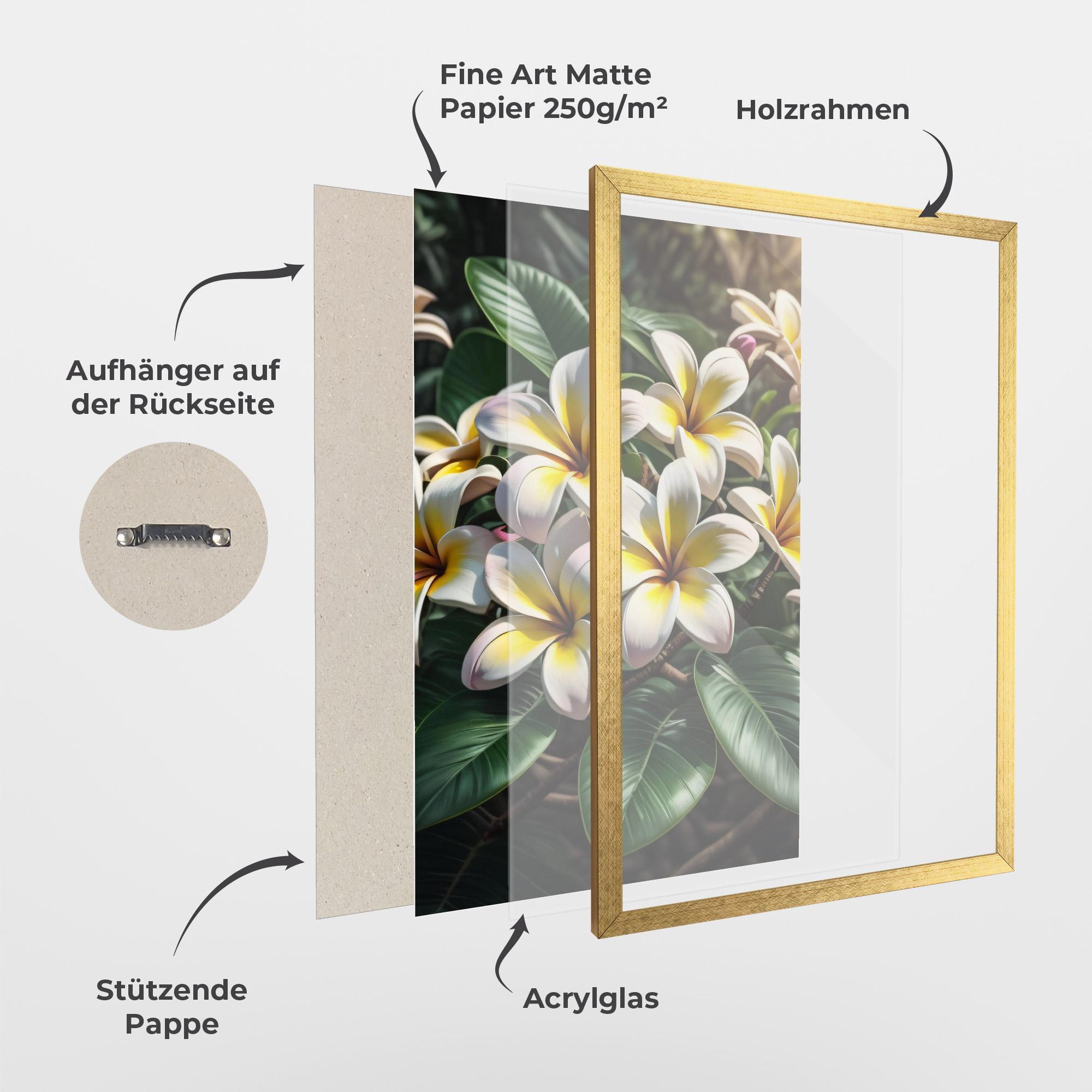 Gerahmte Poster Exotic White Yellow mockup 1