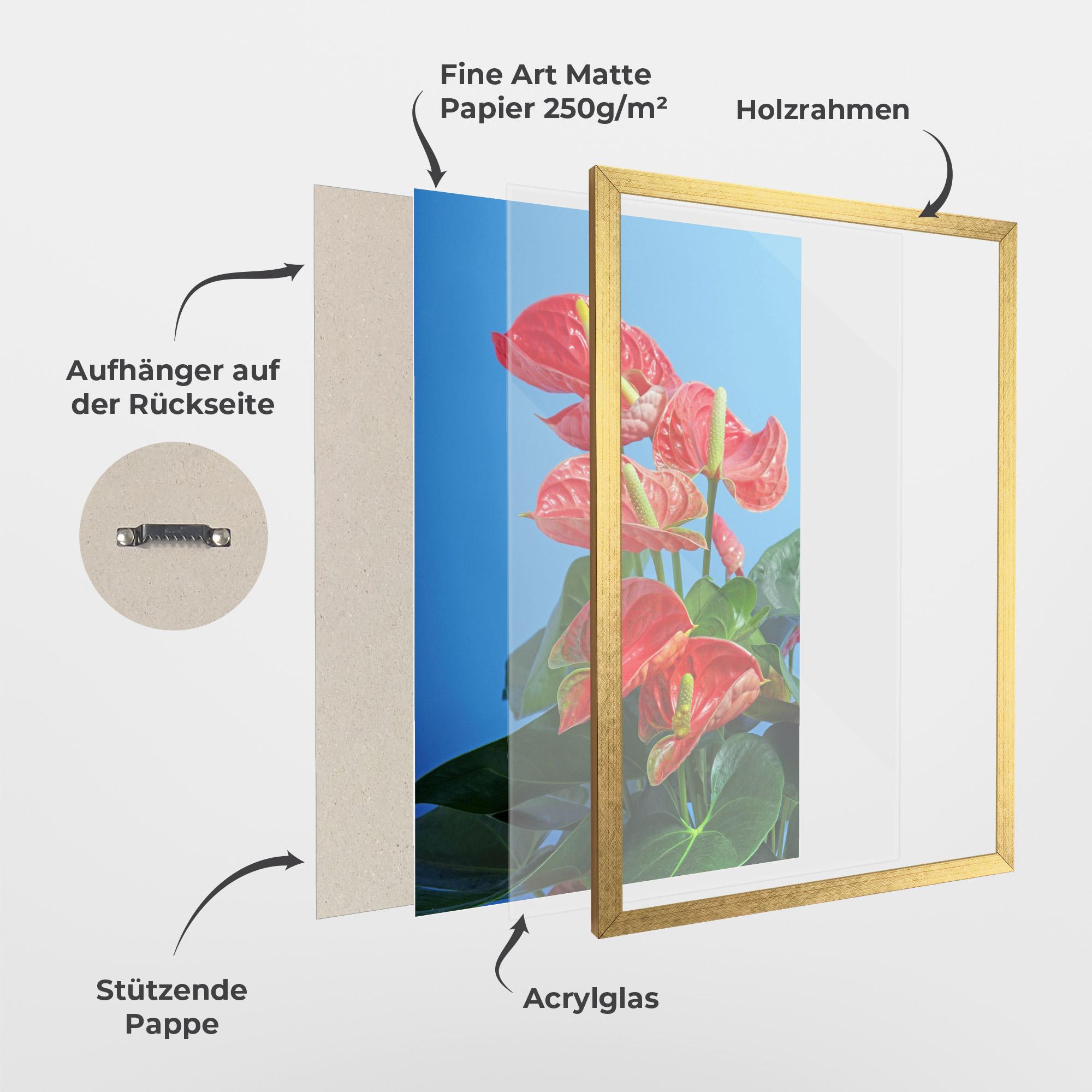 Gerahmte Poster Red Green Exotic mockup 1