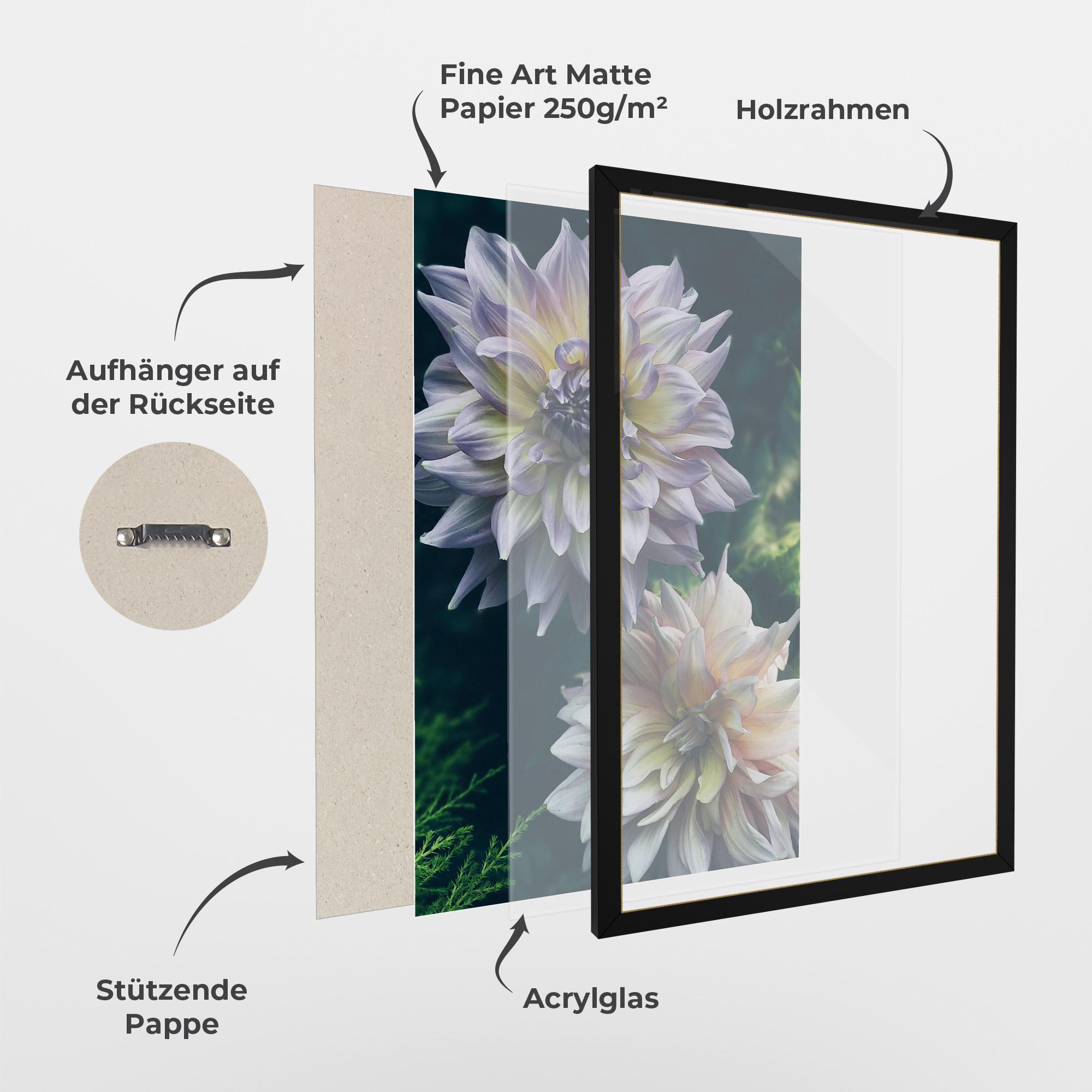 Gerahmte Poster Dahlia Flowers mockup 1