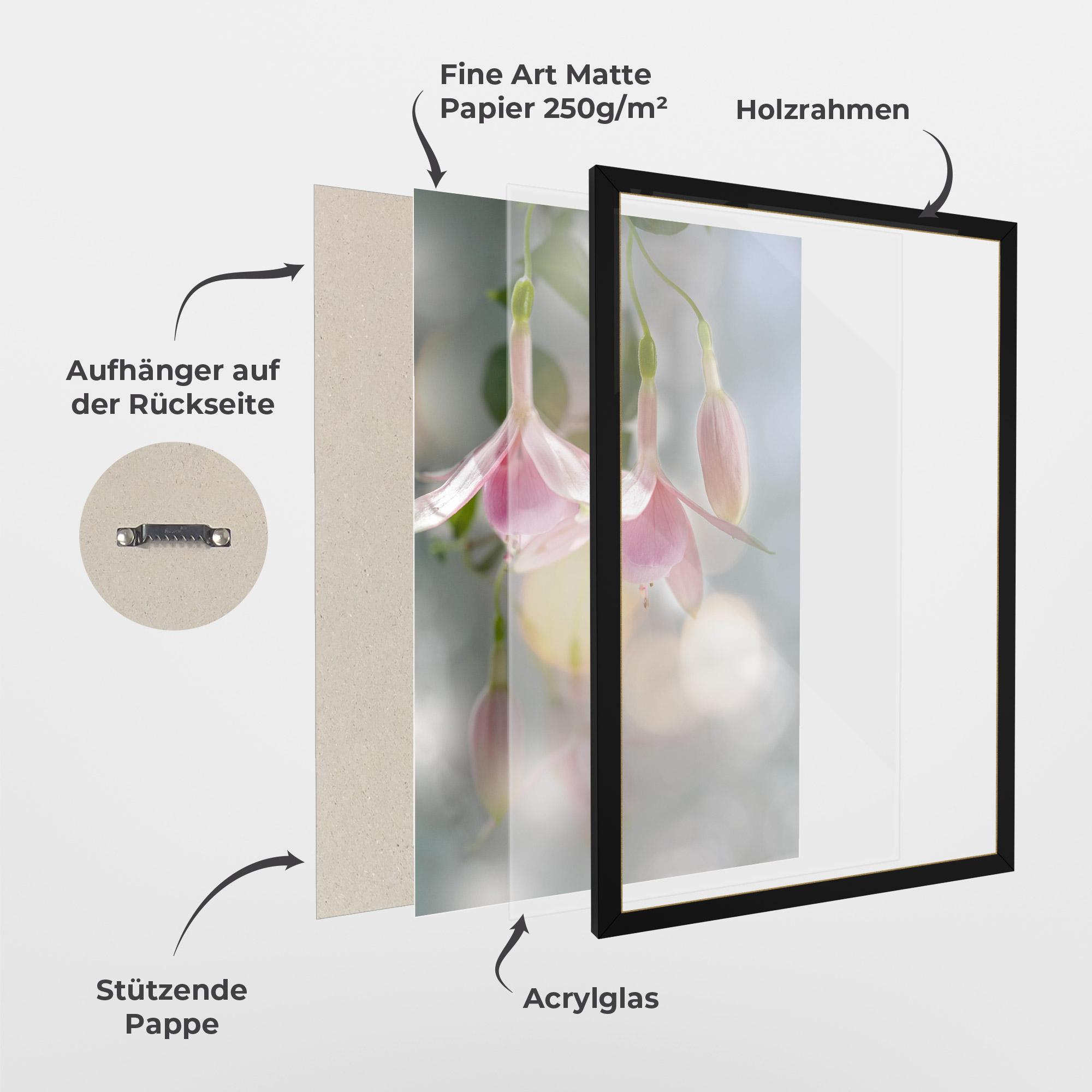 Gerahmte Poster Dreamy Pink Exotic mockup 1