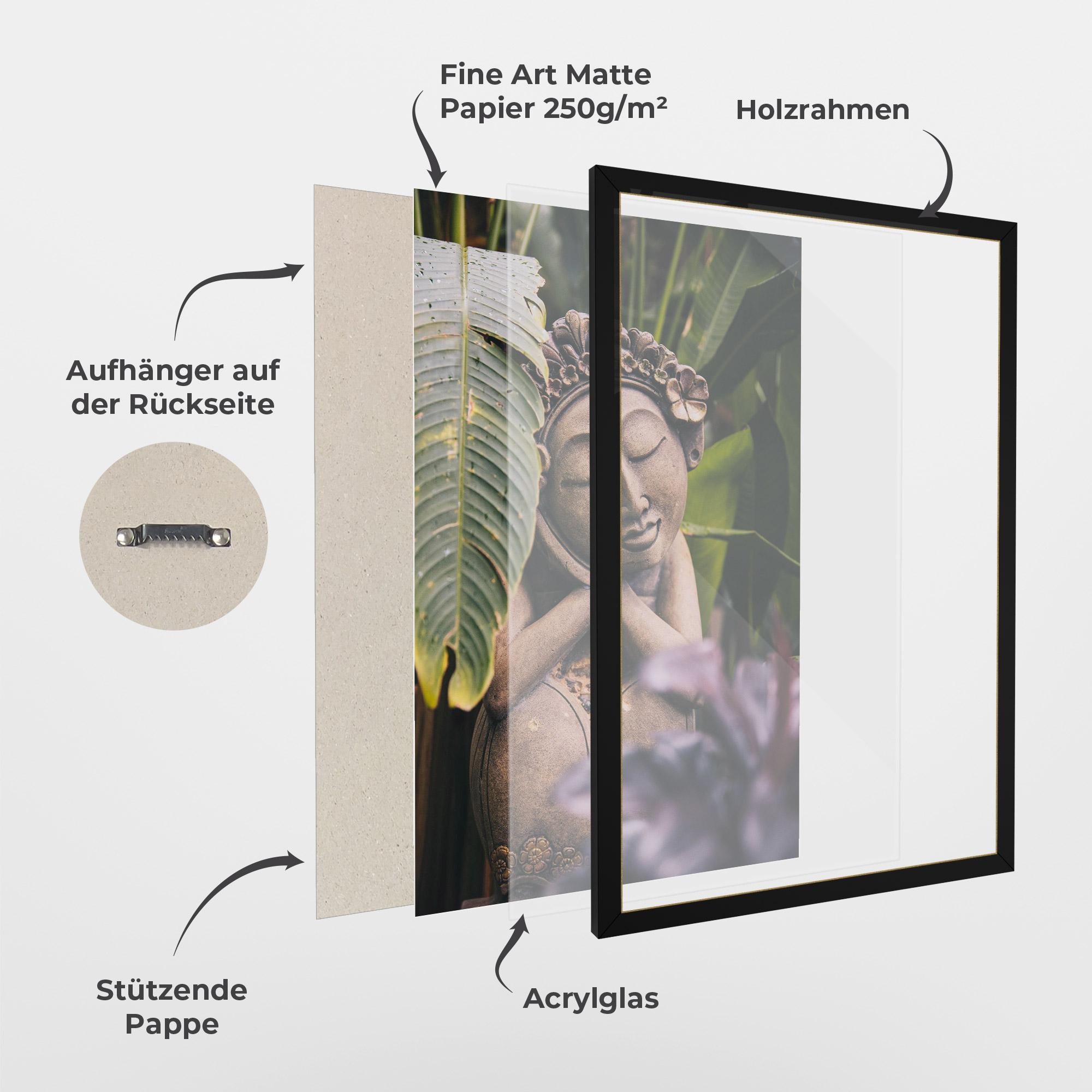 Gerahmte Poster Exotic Statue mockup 1