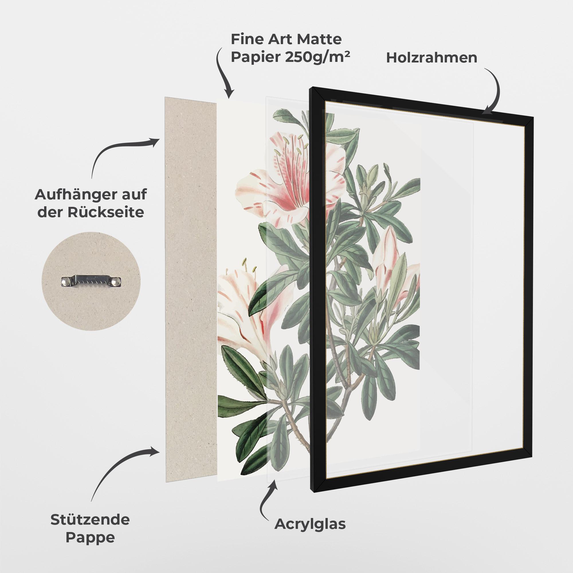 Gerahmte Poster Exotic White Red mockup 1