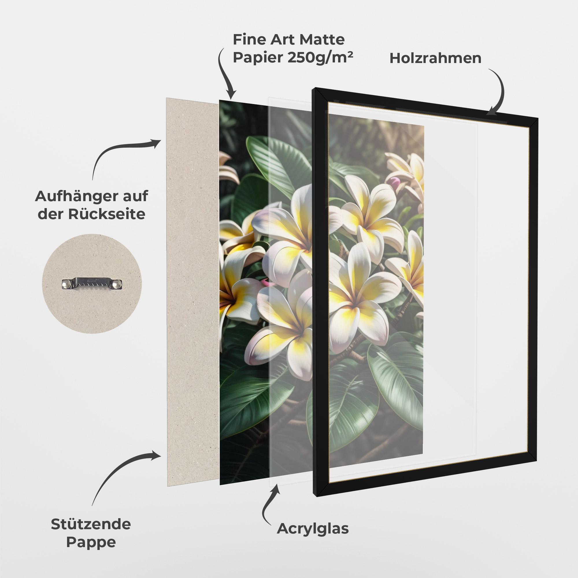 Gerahmte Poster Exotic White Yellow mockup 1