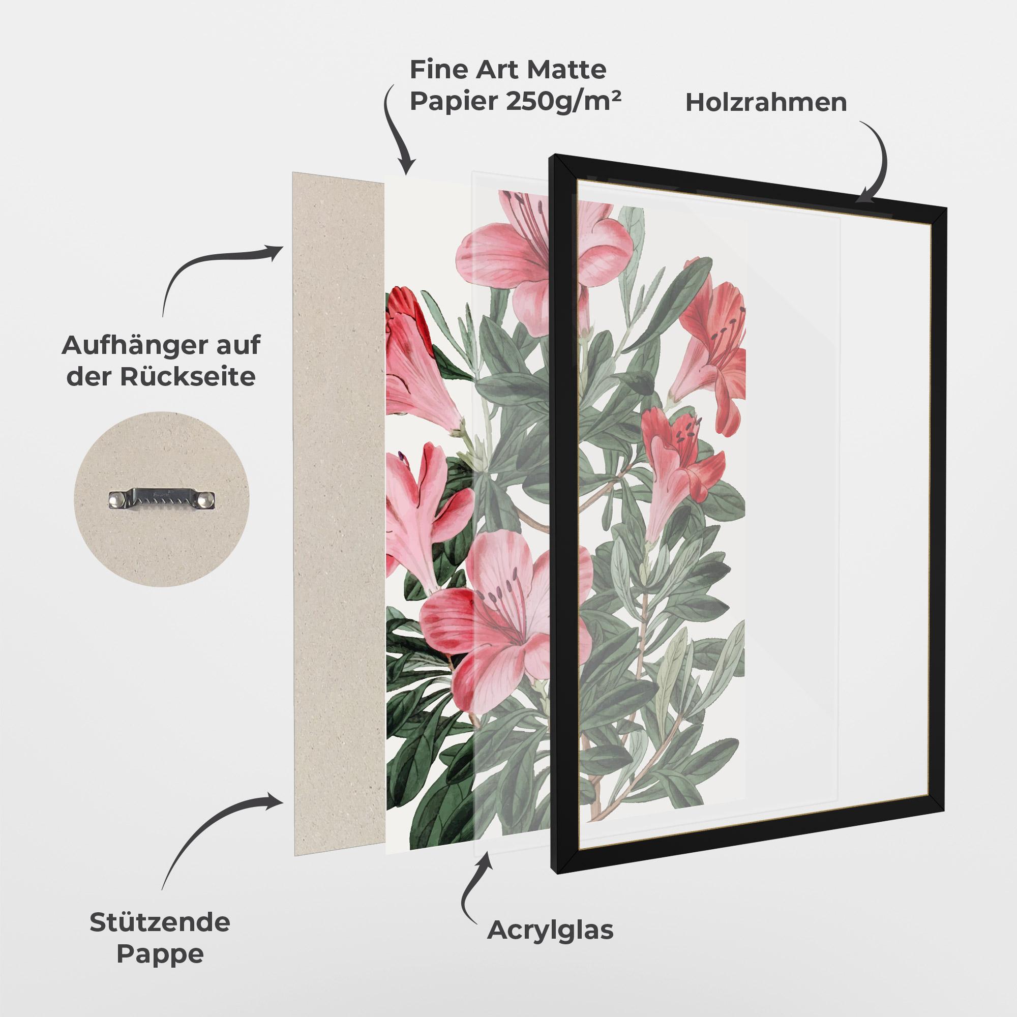 Gerahmte Poster Pink Exotic Red mockup 1