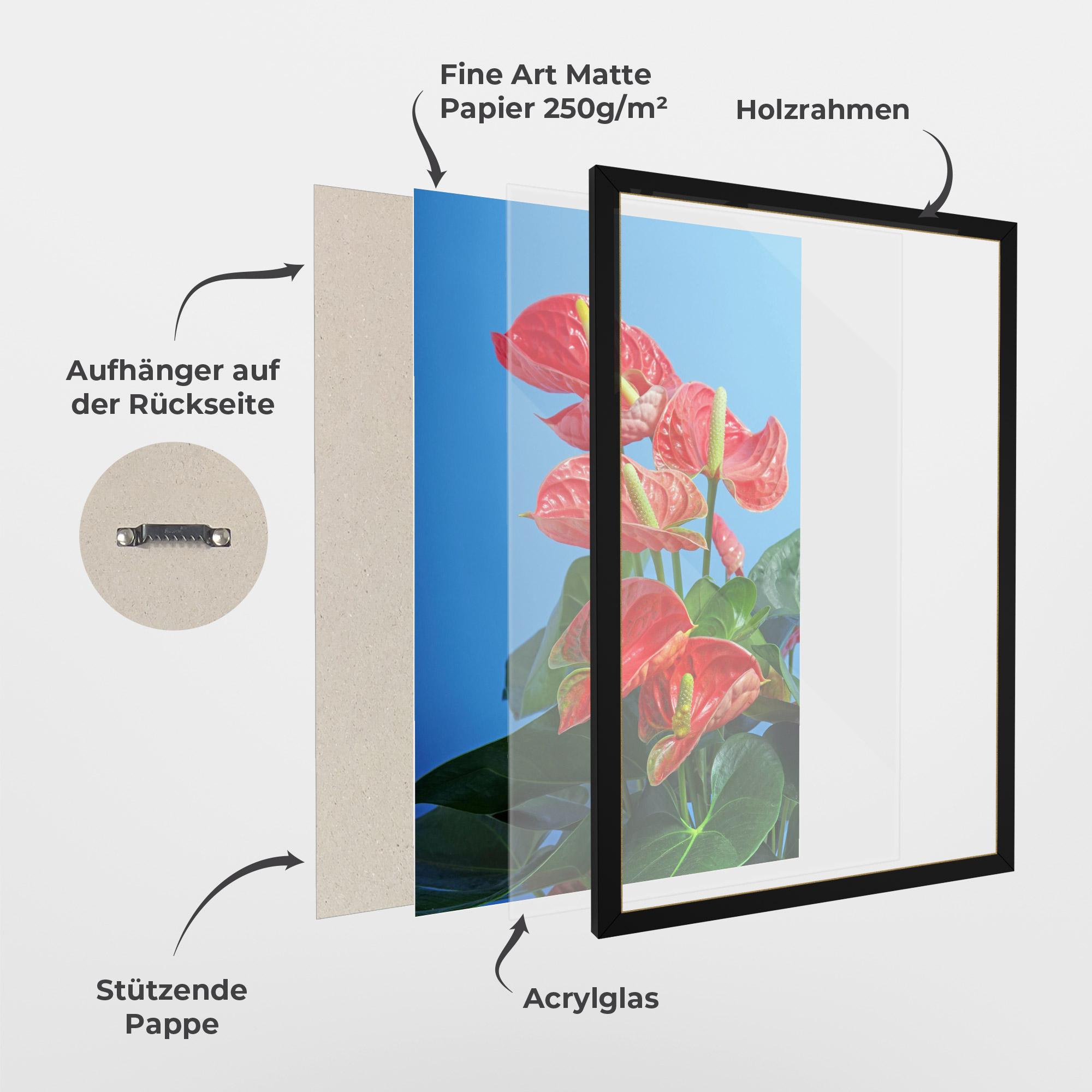 Gerahmte Poster Red Green Exotic mockup 1