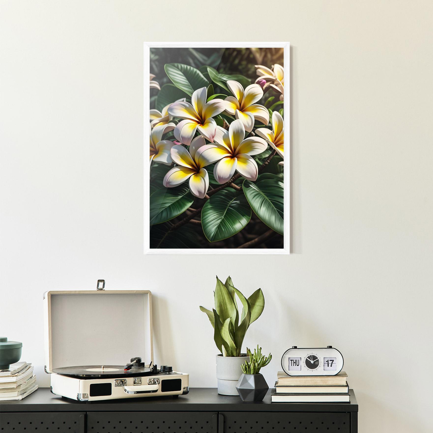 Gerahmte Poster Exotic White Yellow mockup 2