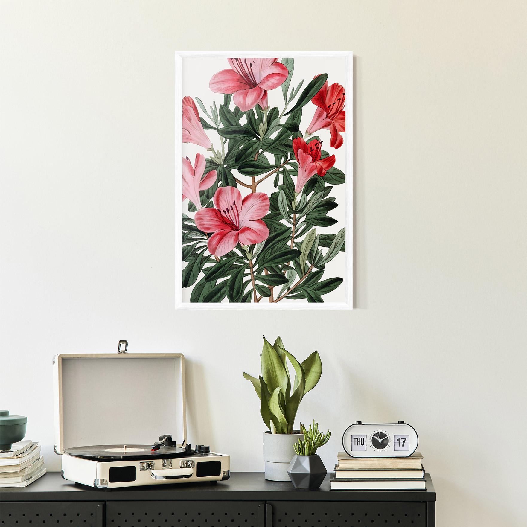 Gerahmte Poster Pink Exotic Red mockup 2