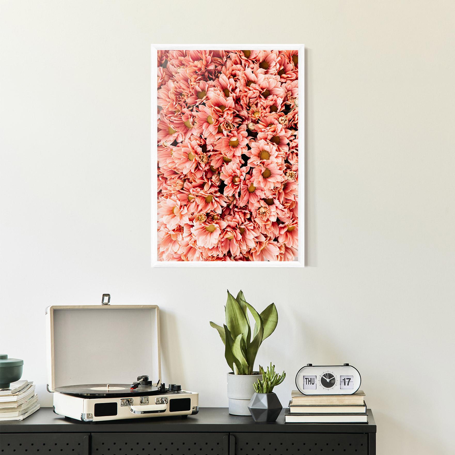 Gerahmte Poster Pink Flowers Bouquet mockup 2