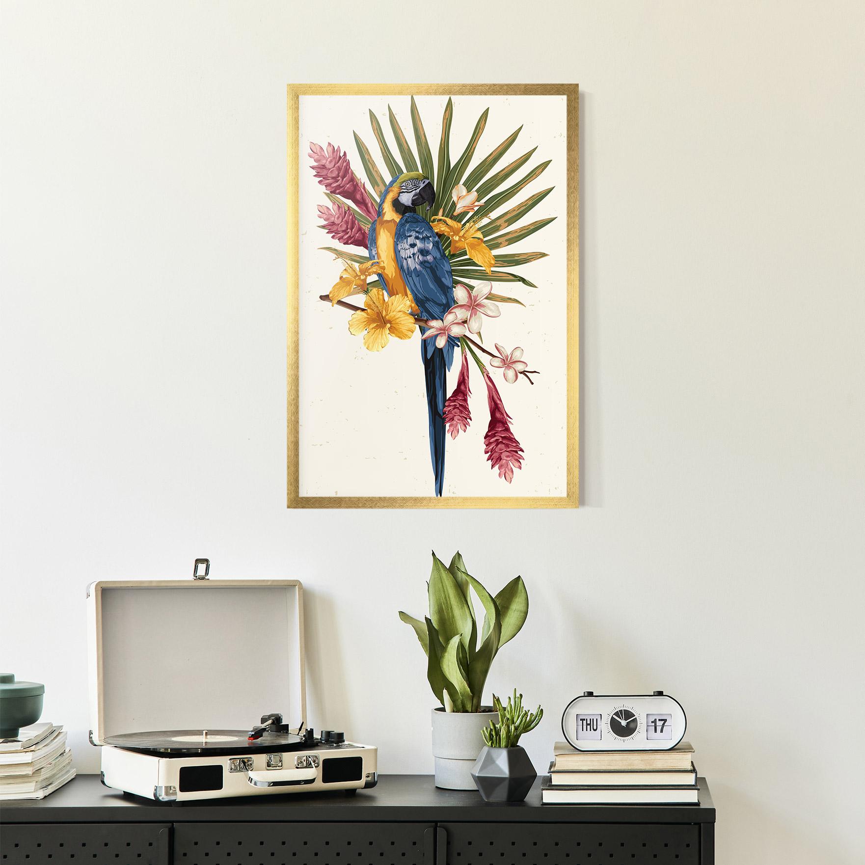 Gerahmte Poster Exotic Bird Flower mockup 2