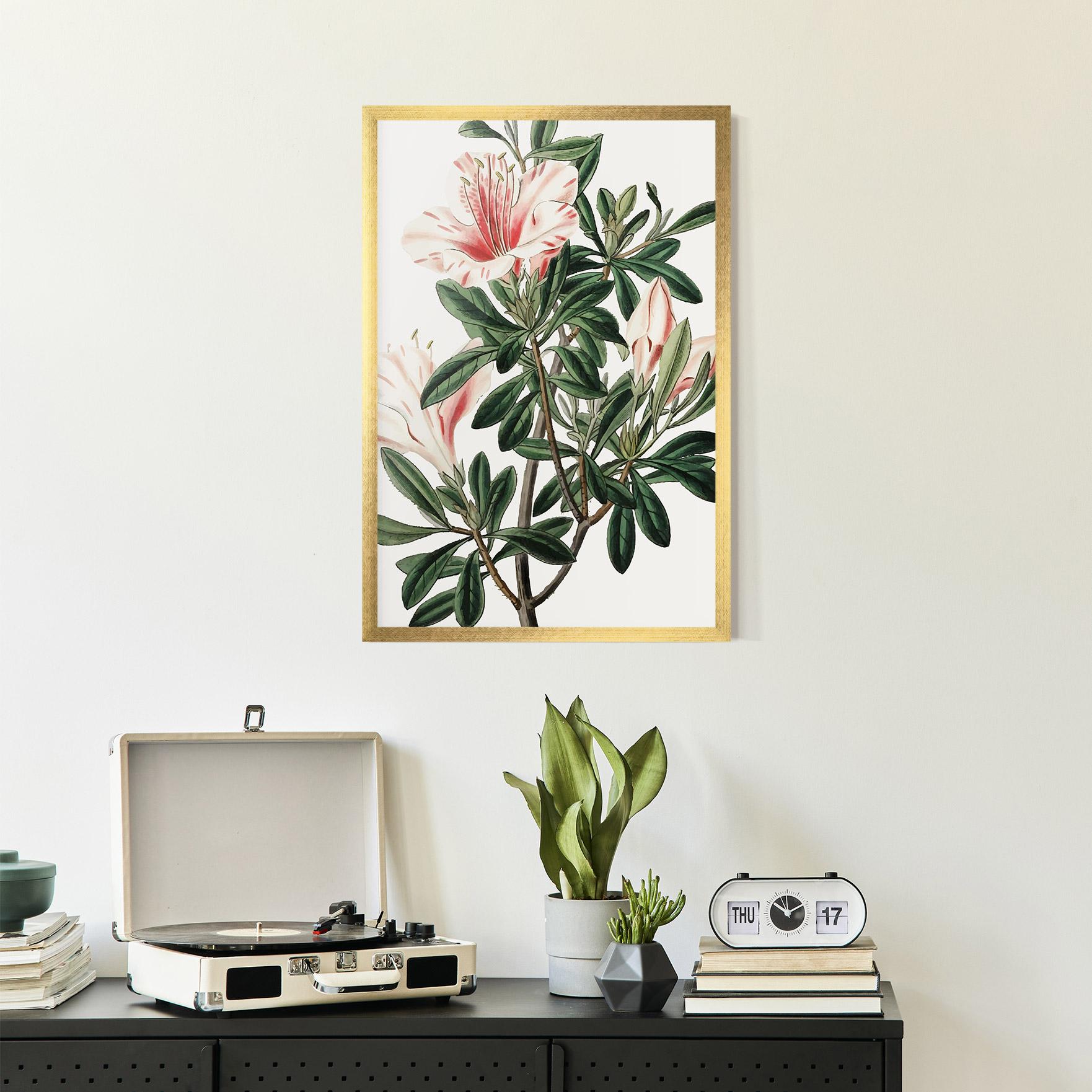 Gerahmte Poster Exotic White Red mockup 2