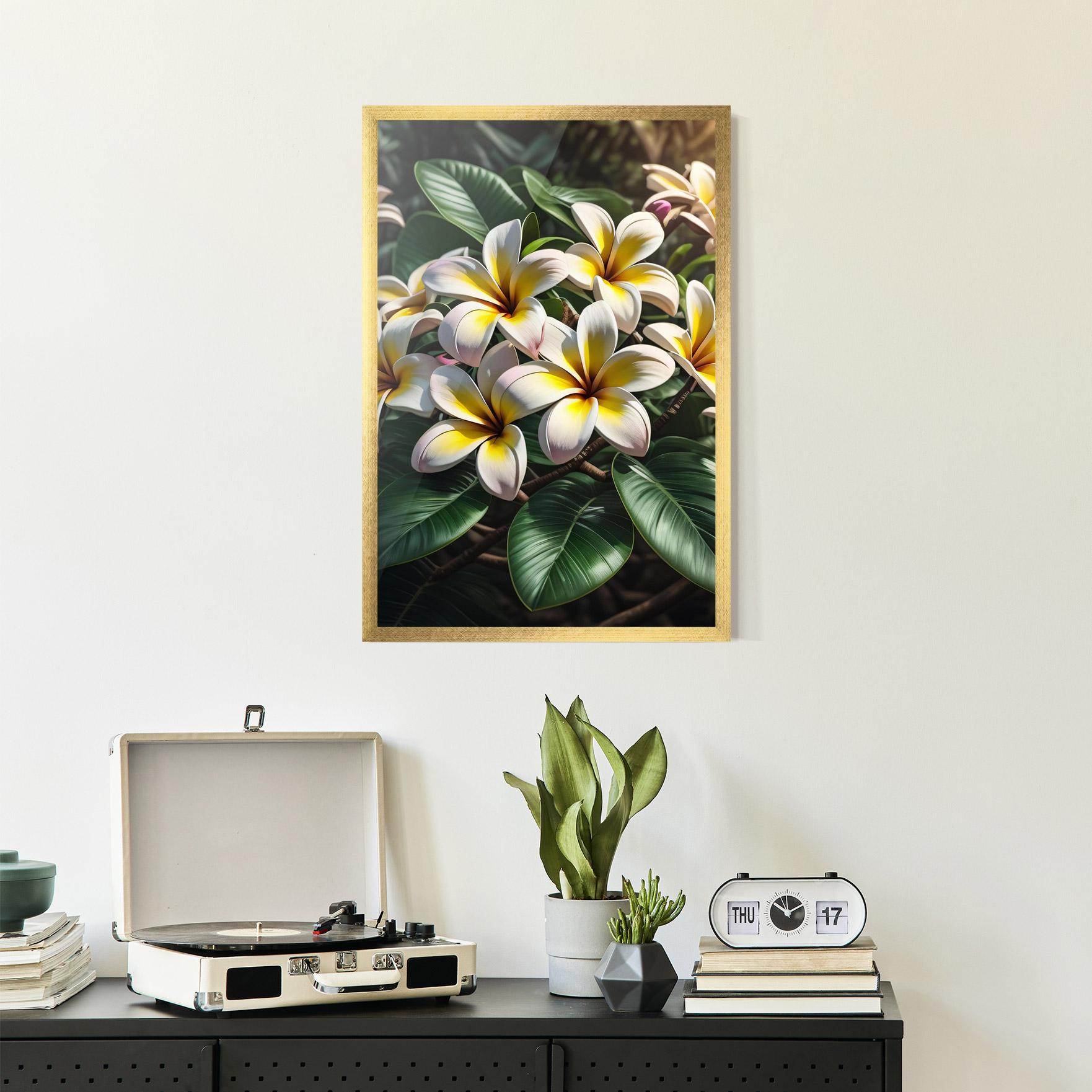 Gerahmte Poster Exotic White Yellow mockup 2