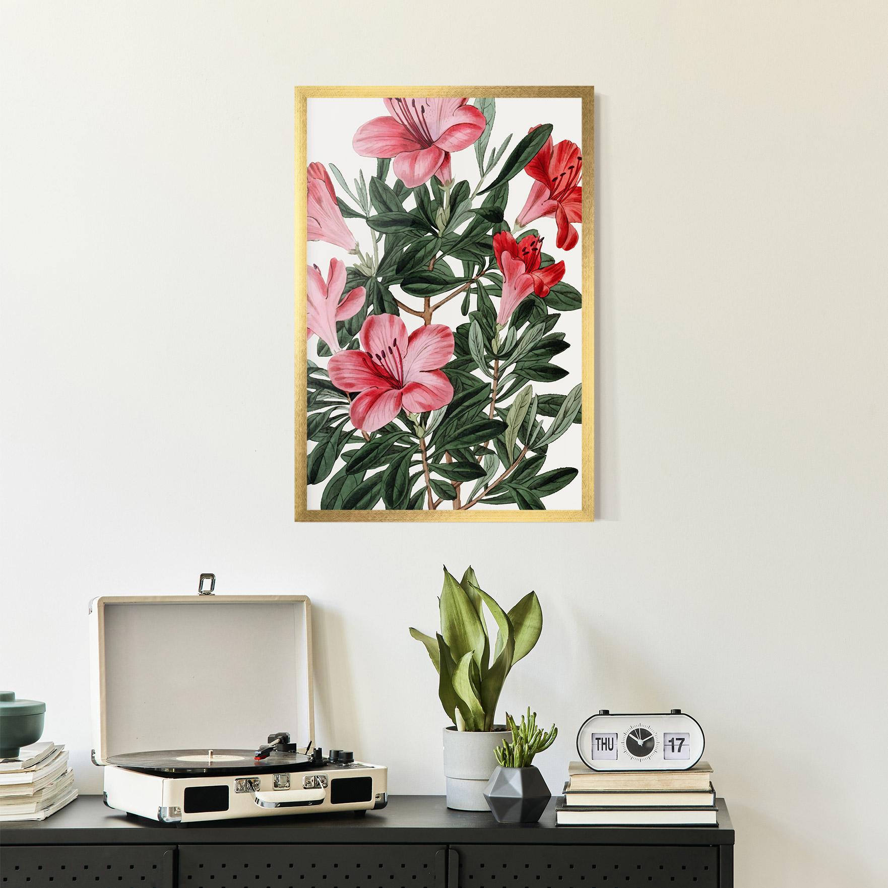 Gerahmte Poster Pink Exotic Red mockup 2