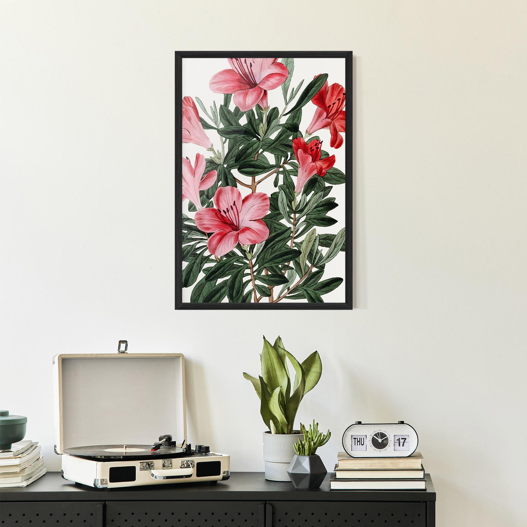 Gerahmte Poster Pink Exotic Red mockup 2