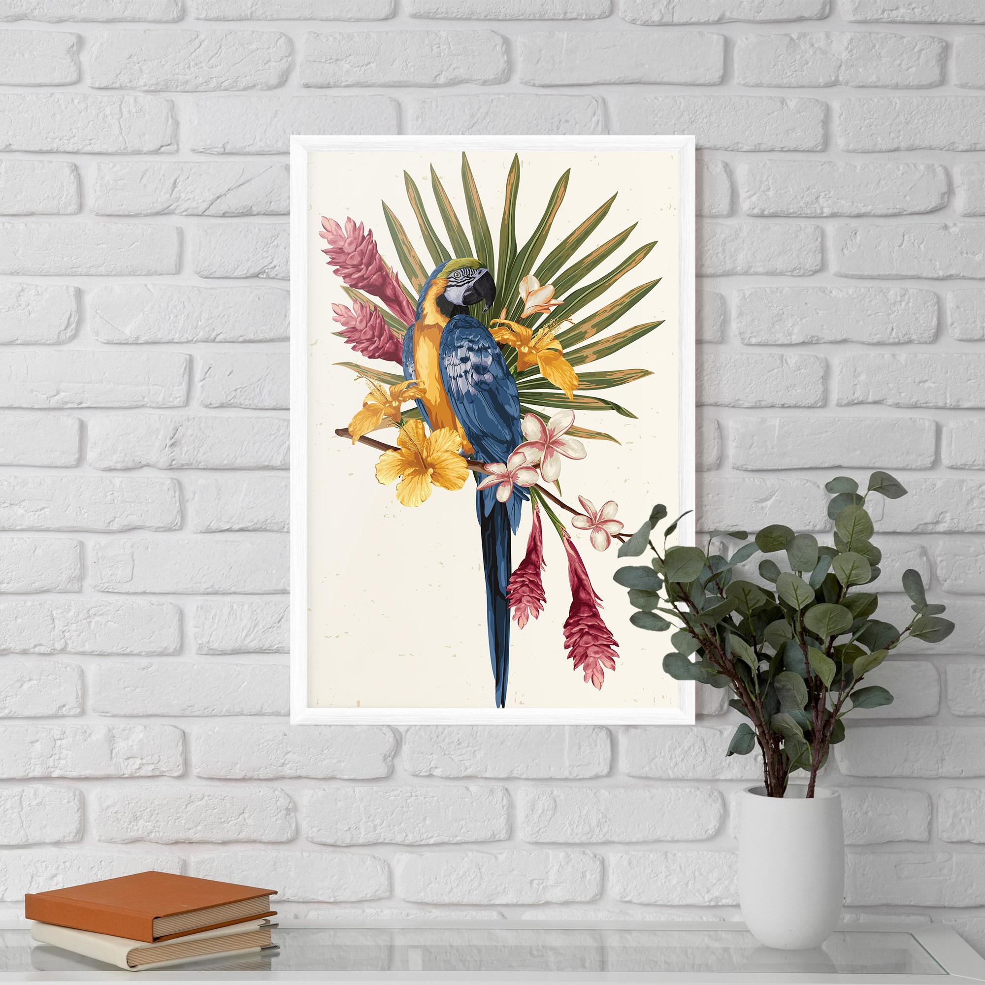 Gerahmte Poster Exotic Bird Flower mockup 5