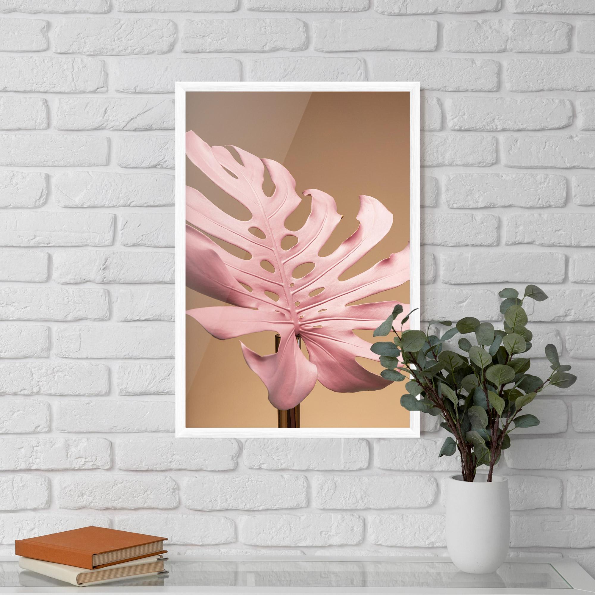 Gerahmte Poster Exotic Pink Leaf mockup 5