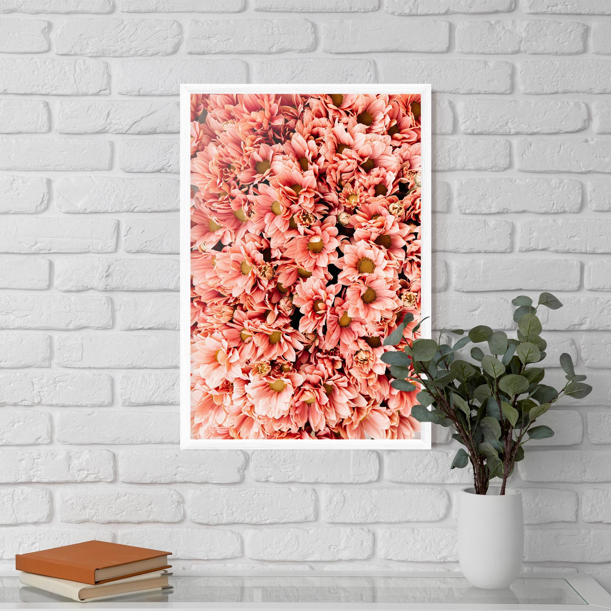 Gerahmte Poster Pink Flowers Bouquet mockup 5