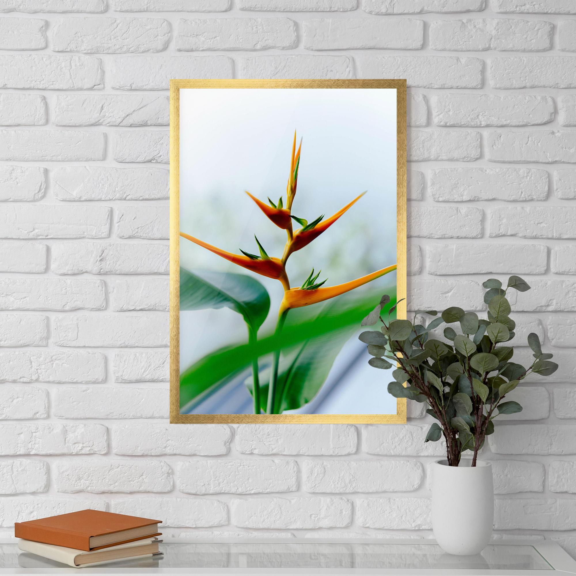 Gerahmte Poster Exotic Orange Green mockup 5