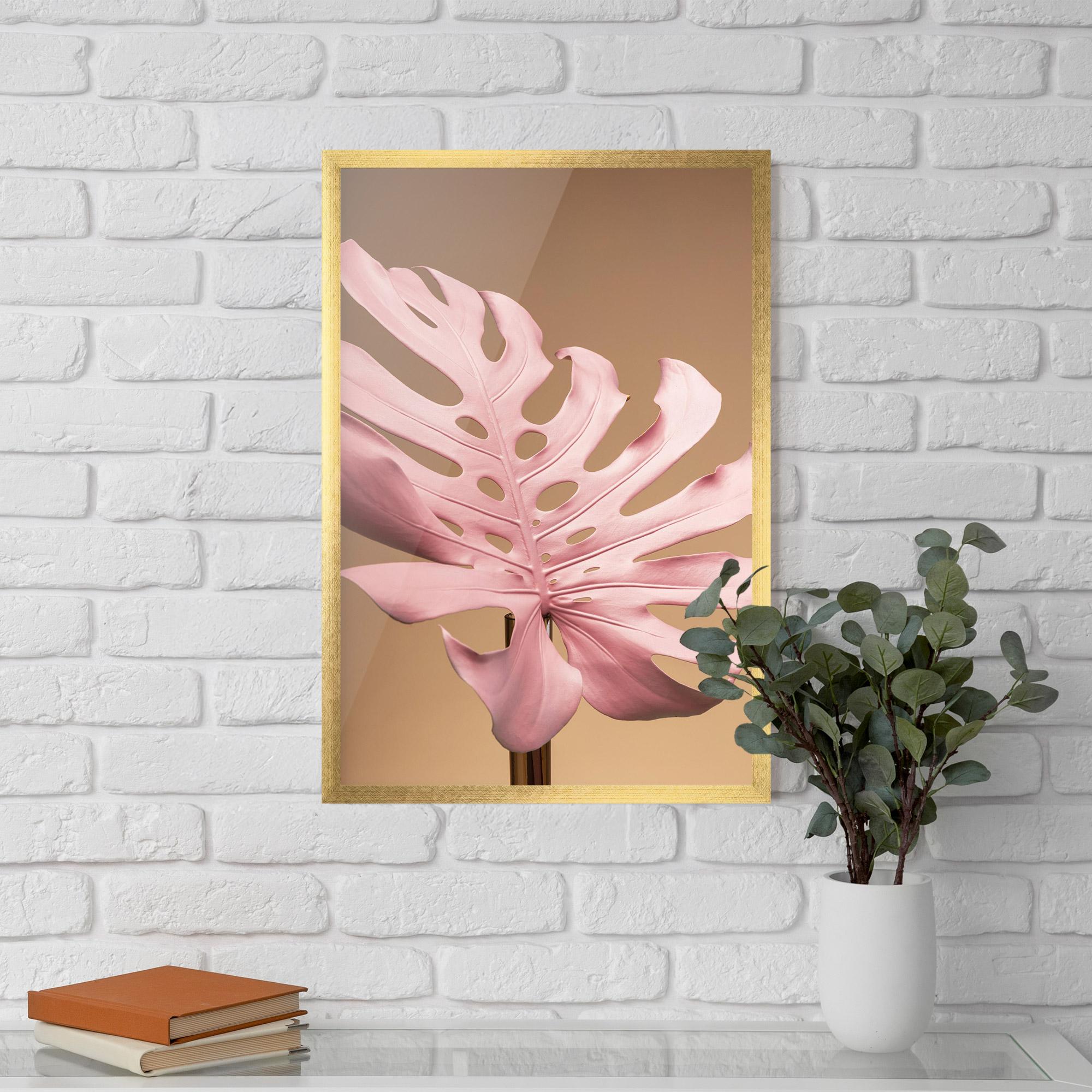 Gerahmte Poster Exotic Pink Leaf mockup 5