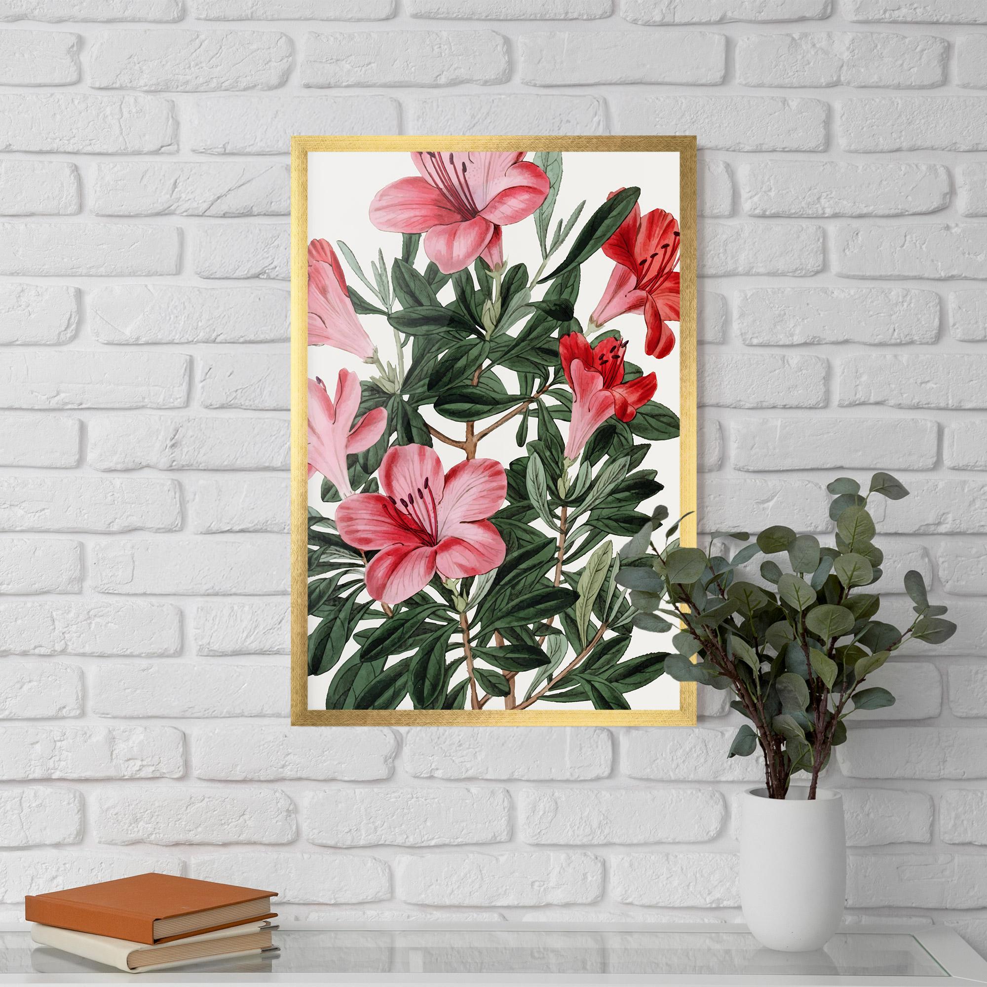 Gerahmte Poster Pink Exotic Red mockup 5