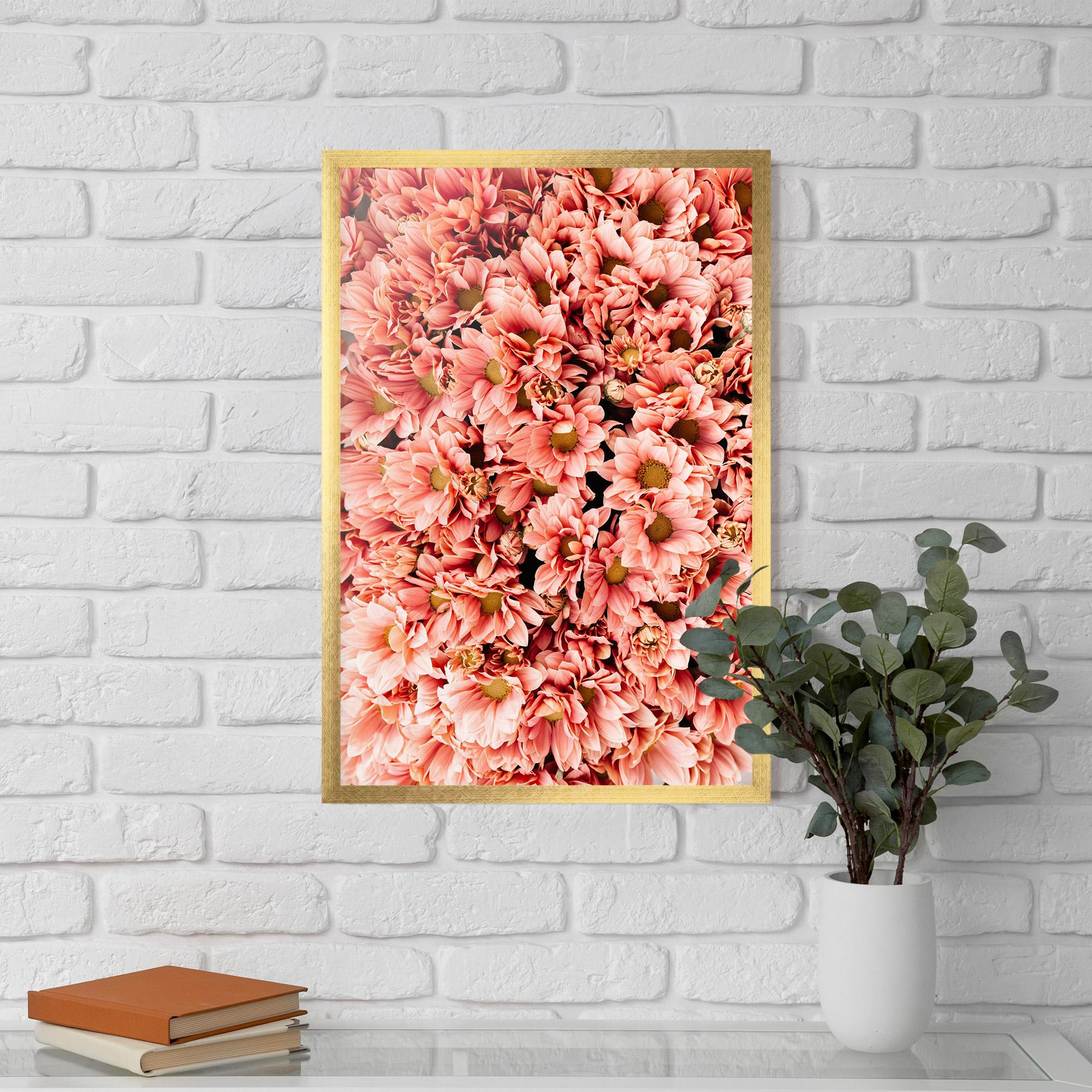 Gerahmte Poster Pink Flowers Bouquet mockup 5