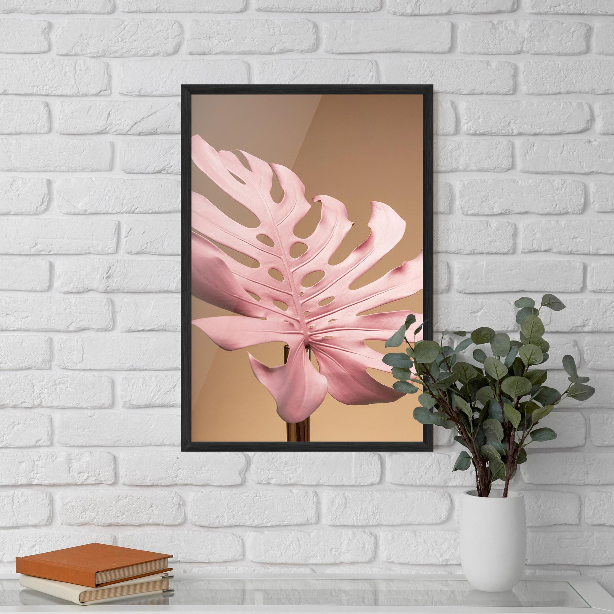 Gerahmte Poster Exotic Pink Leaf mockup 5
