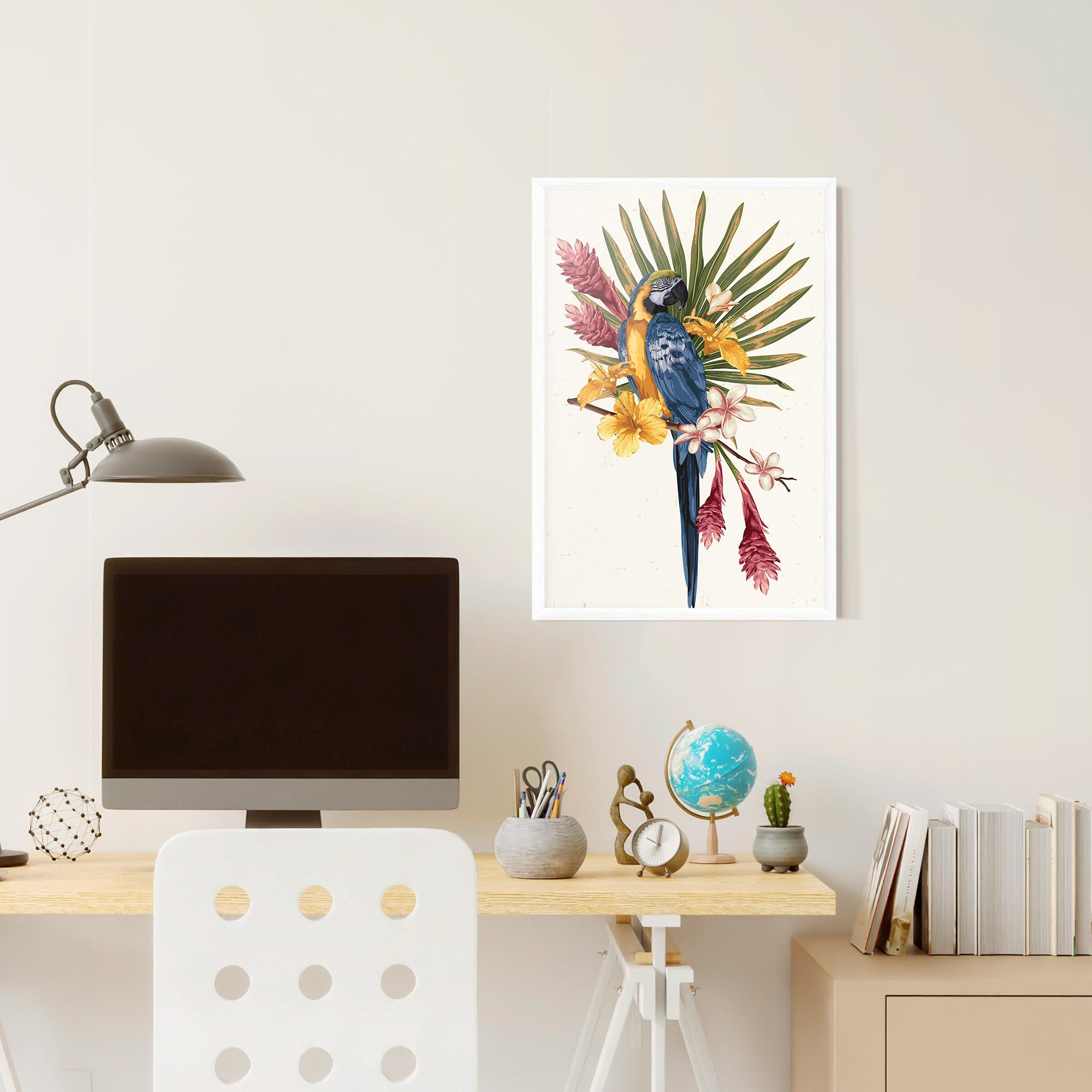 Gerahmte Poster Exotic Bird Flower mockup 6