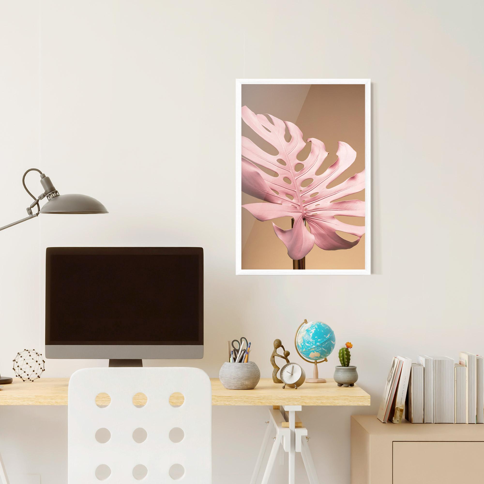 Gerahmte Poster Exotic Pink Leaf mockup 6
