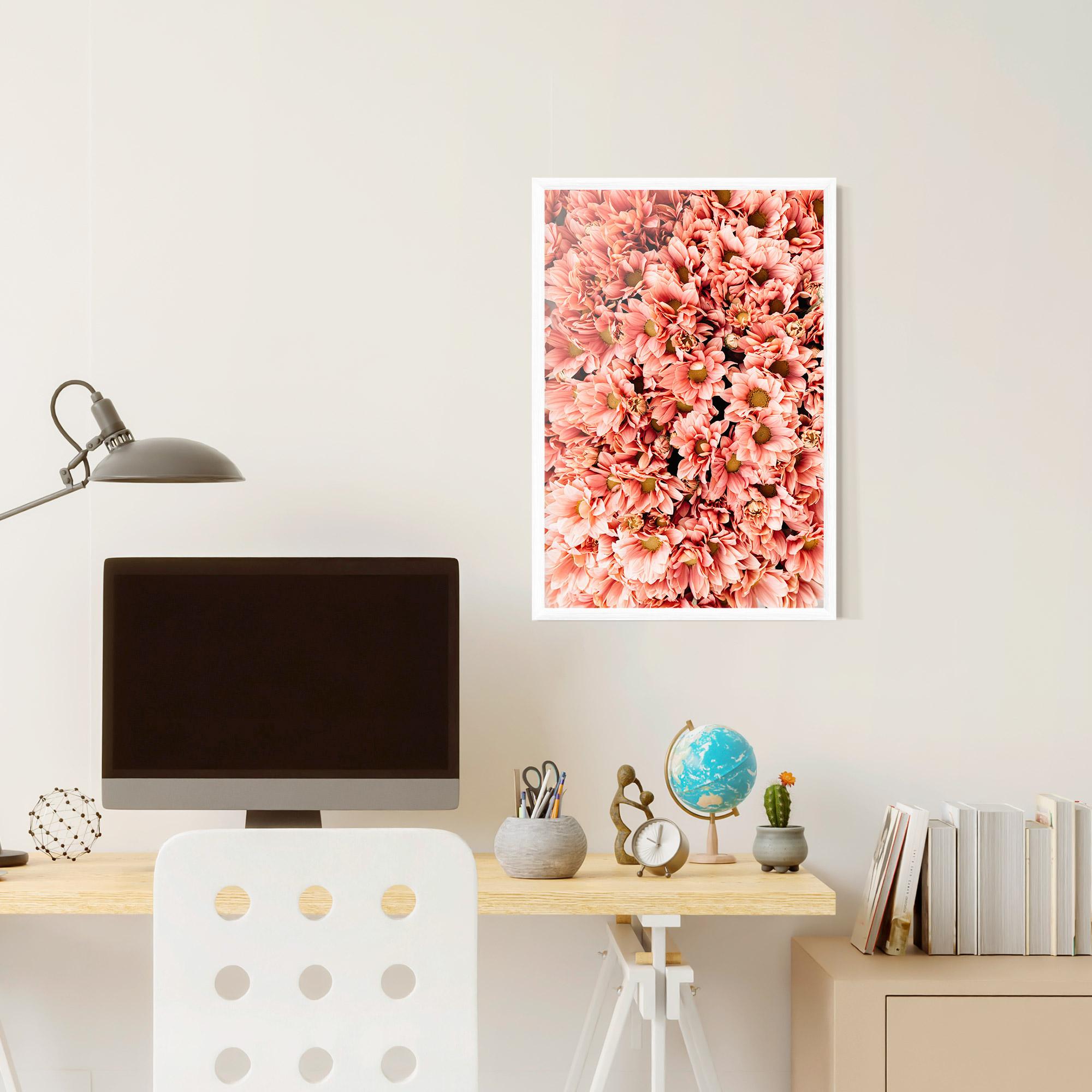 Gerahmte Poster Pink Flowers Bouquet mockup 6